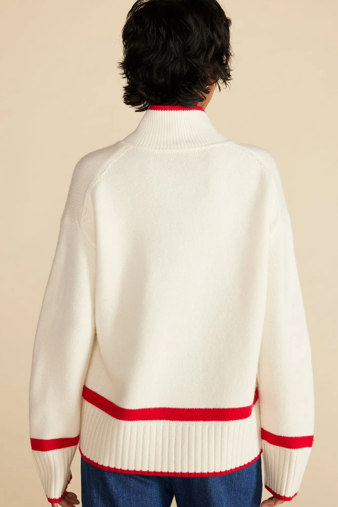 Amour Vert Leonie Stripe Turtleneck Sweater- Sweaters & Cardigans