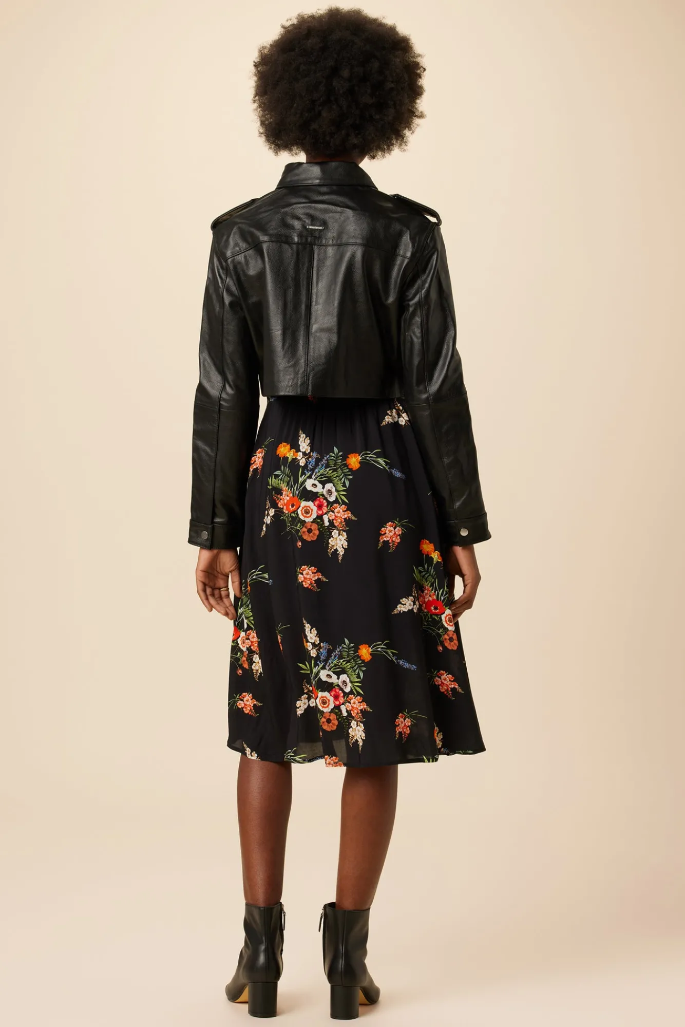 Amour Vert Deadwood Bella Cropped Leather Jacket- Clearance