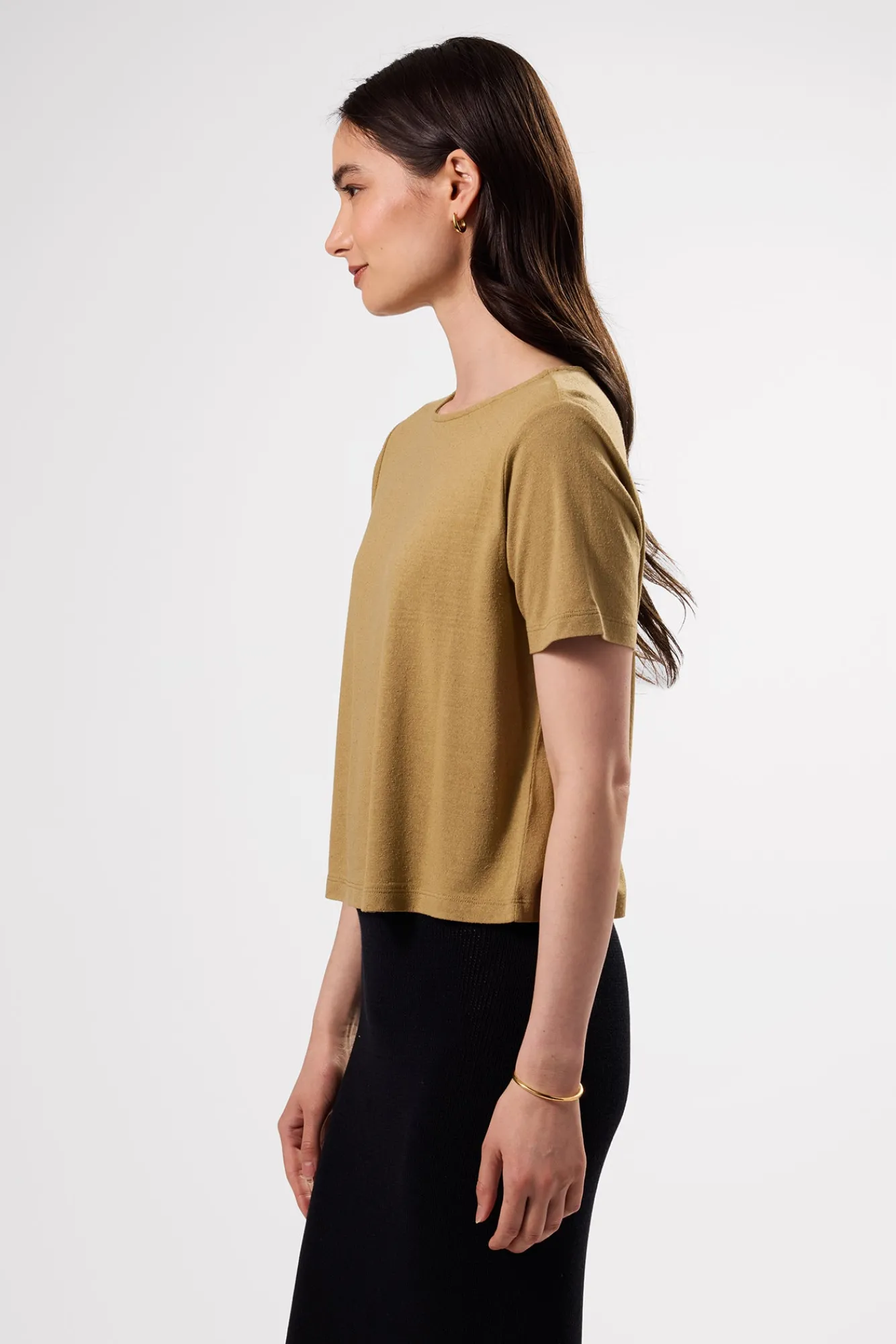 Amour Vert Yvette Silk Knit Tee- Tops|Tees
