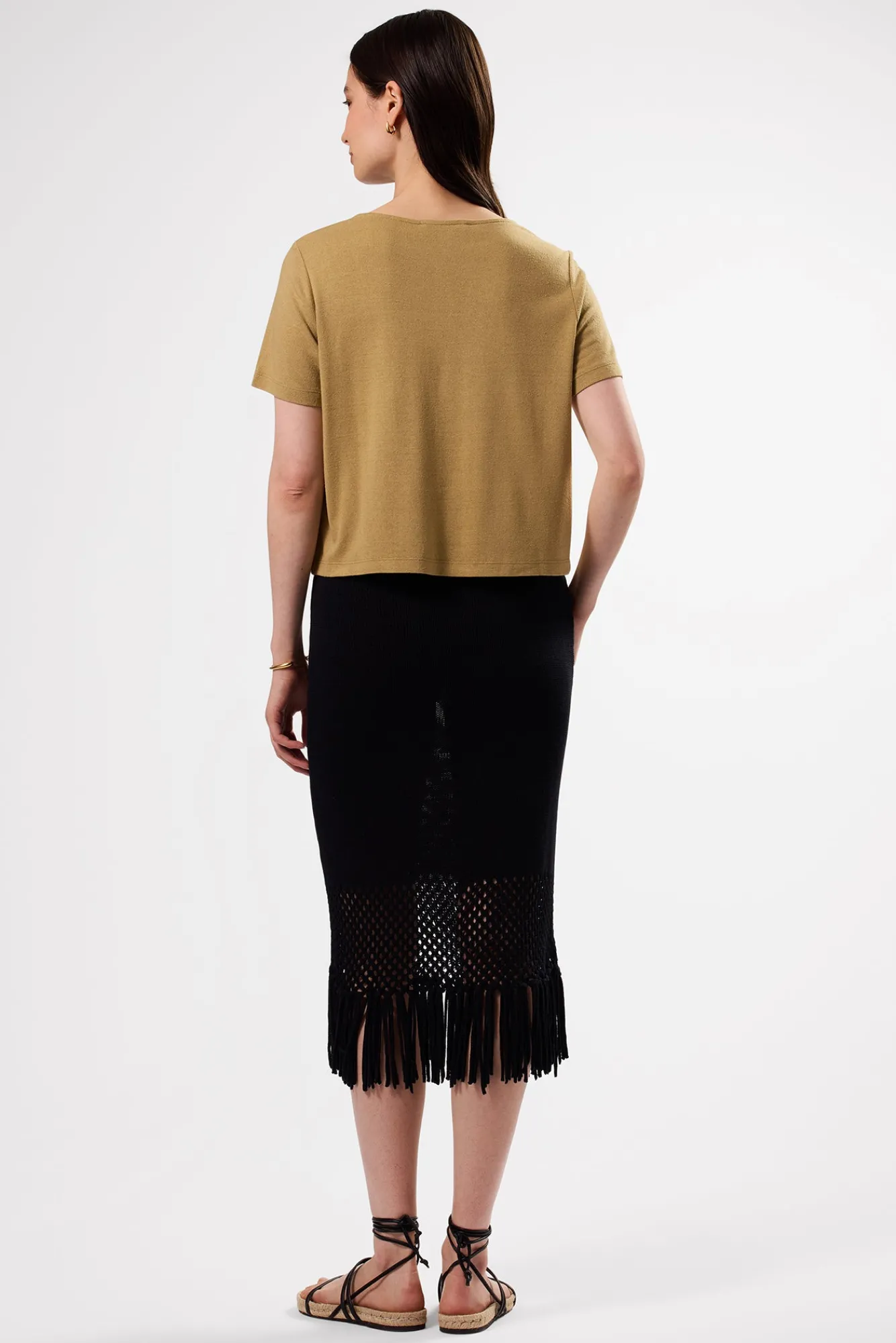 Amour Vert Yvette Silk Knit Tee- Tops|Tees