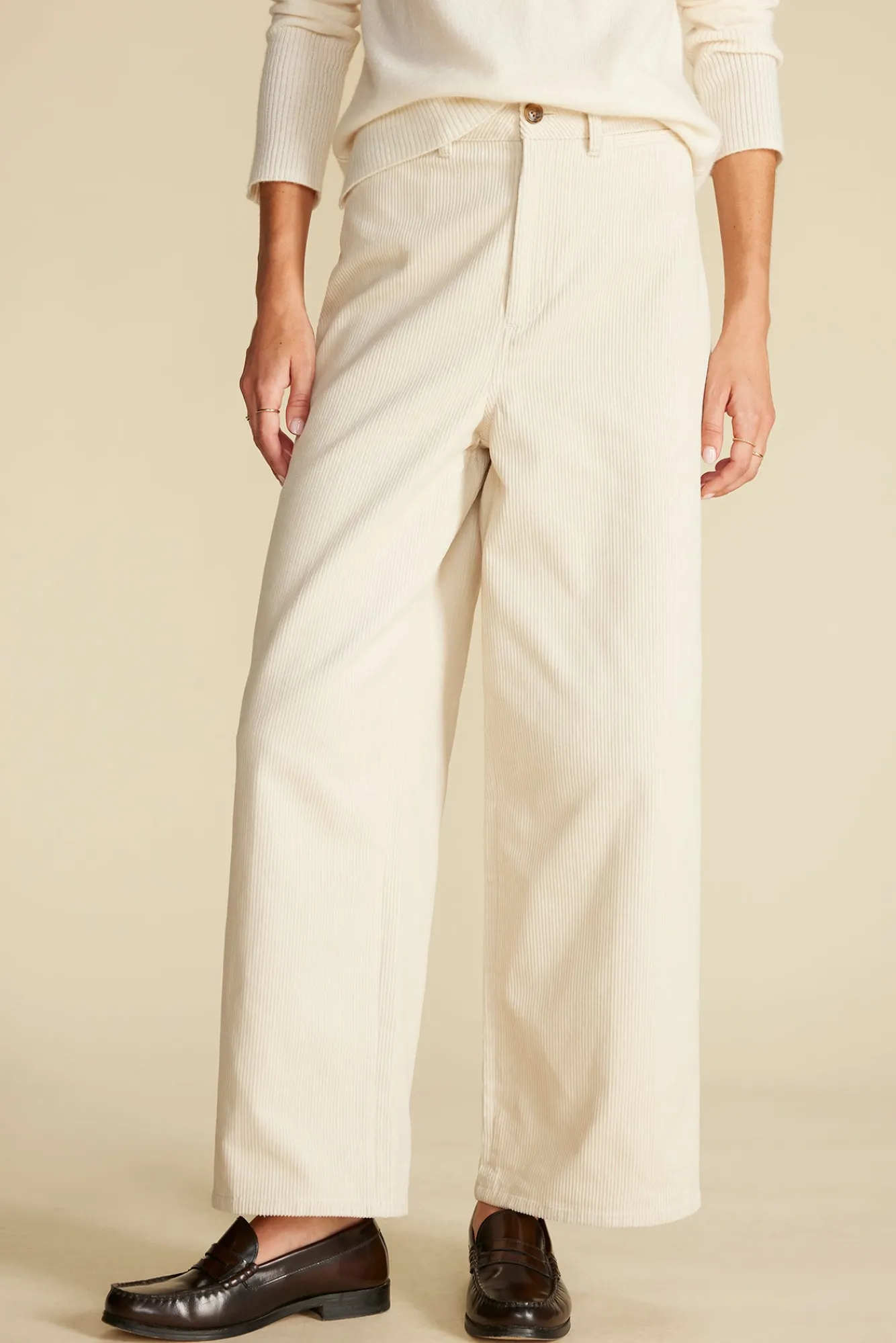 Amour Vert Wide Leg Utility Corduroy Pant- Pants|Clearance