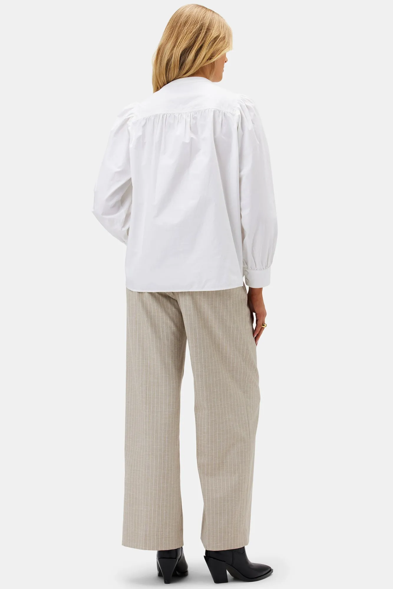 Amour Vert Lucie Organic Cotton Poplin Blouse- Tops|Clearance