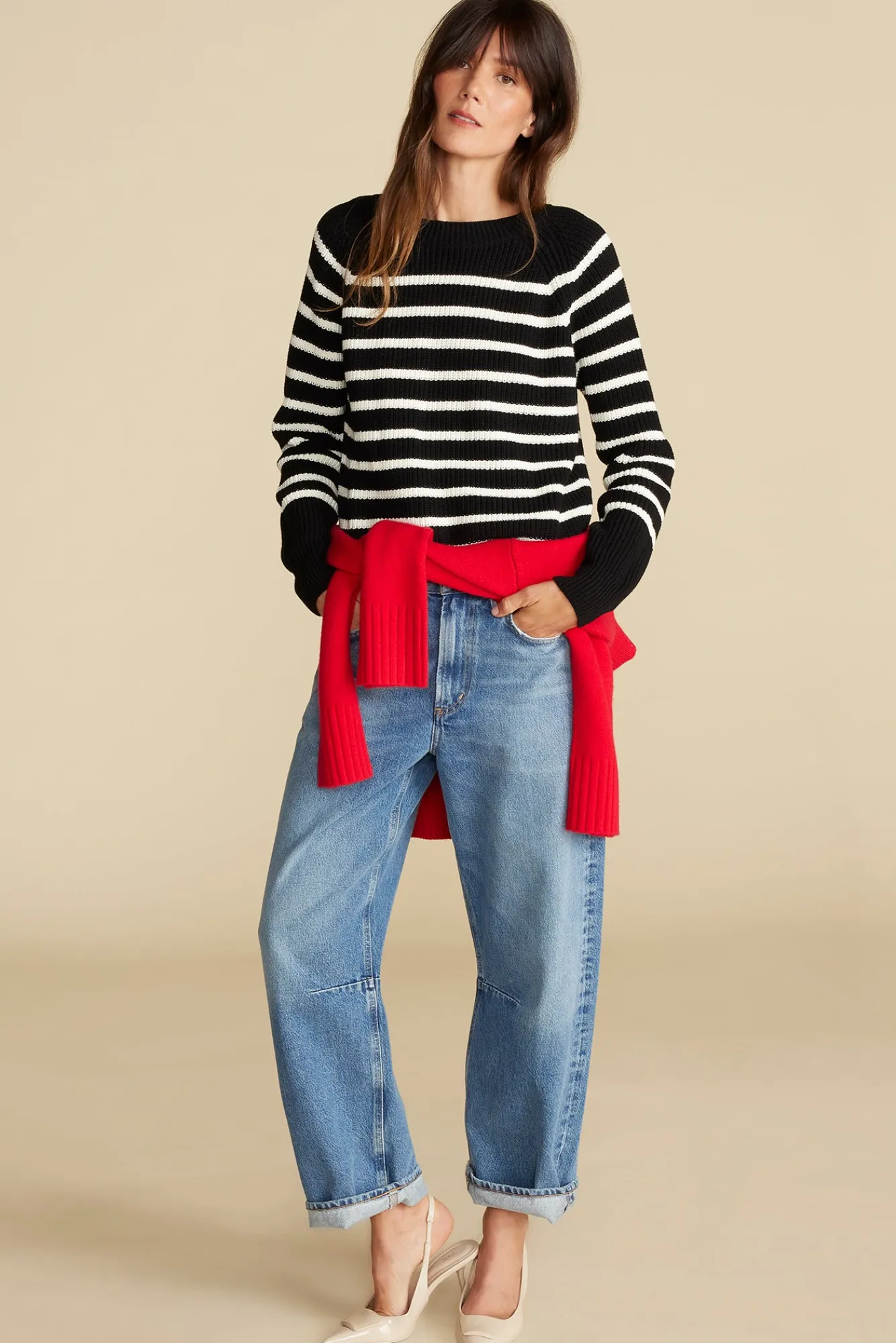 Amour Vert Layla Organic Cotton Sweater- Sweaters & Cardigans|Clearance