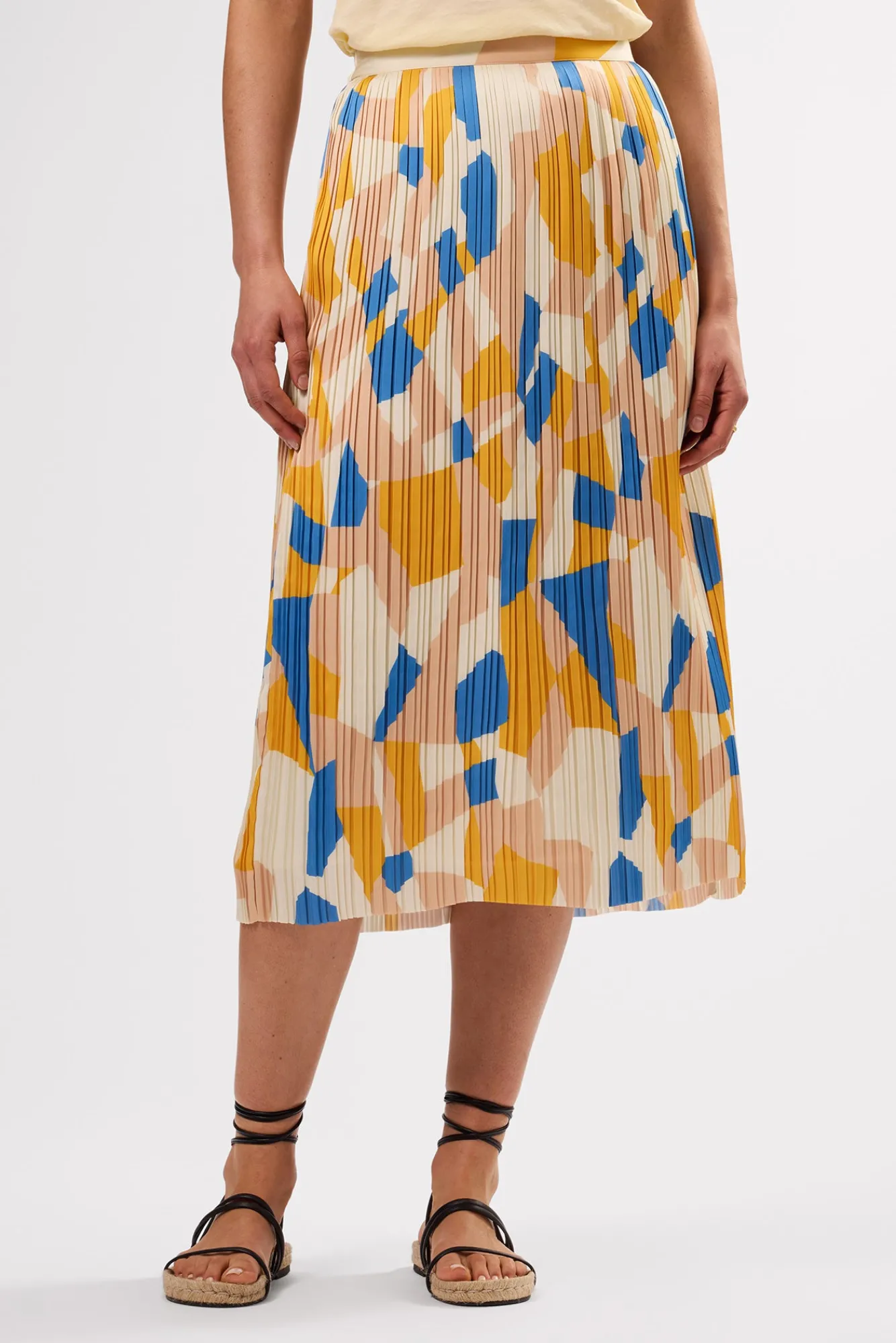 Amour Vert Blaze Pleated Recycled Sateen Skirt- Skirts|Clearance