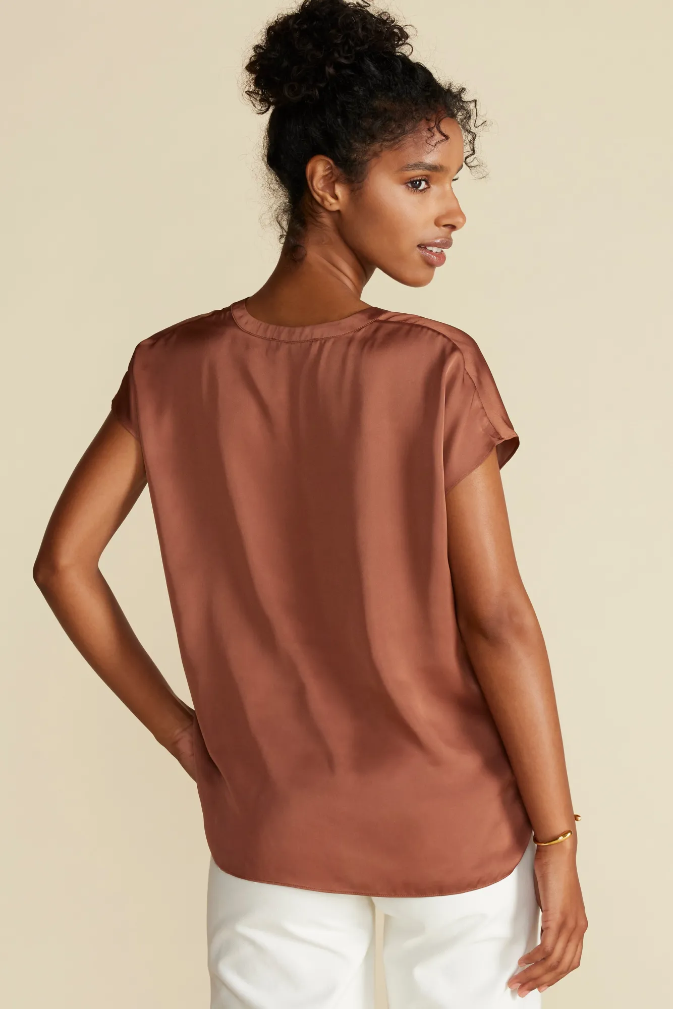 Amour Vert Ren Recycled Sateen Blouse- Blouses & Shirts|Tops