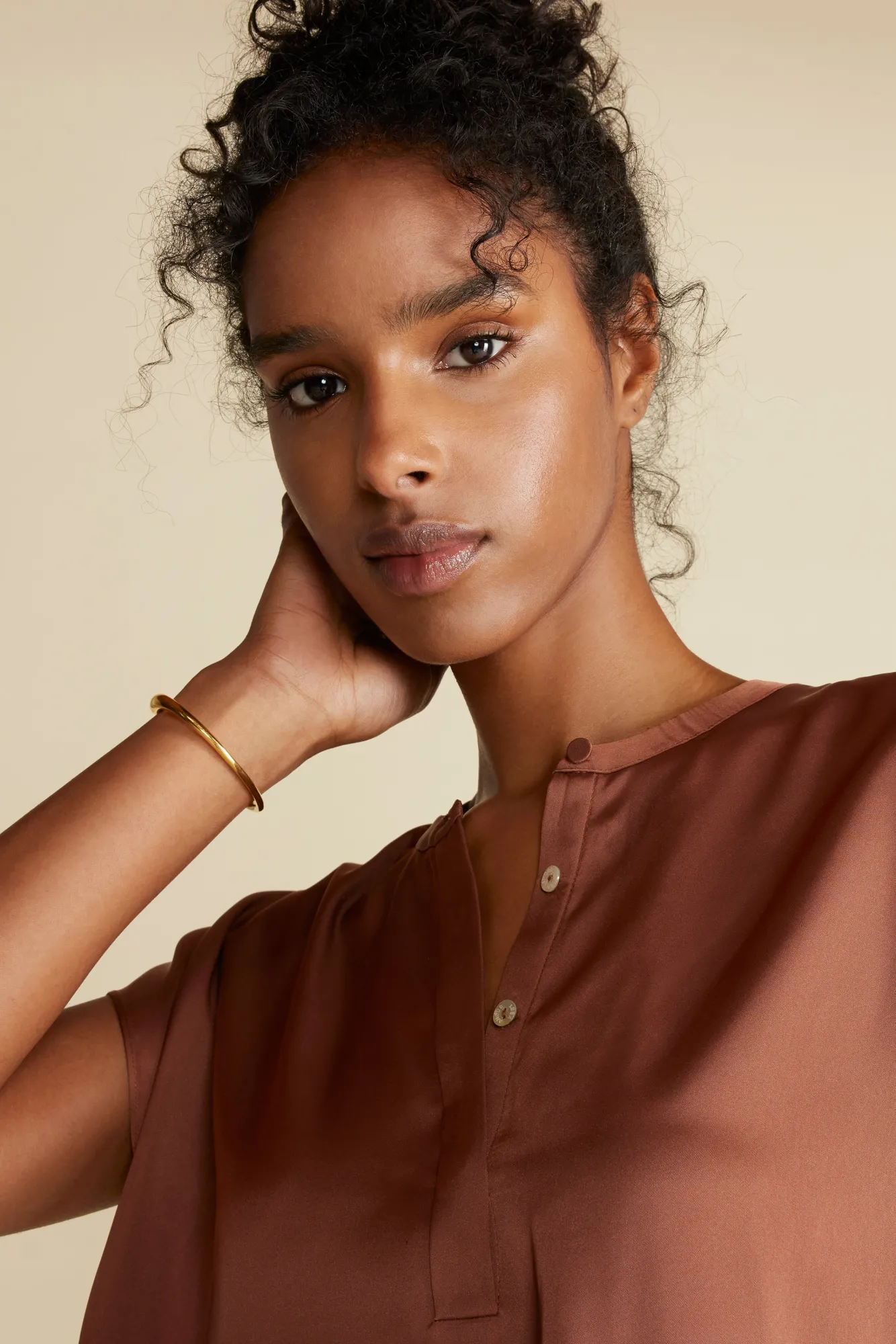 Amour Vert Ren Recycled Sateen Blouse- Blouses & Shirts|Tops