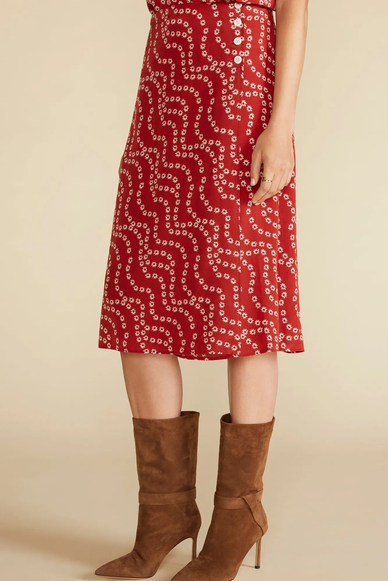 Amour Vert Gabrielle Washable Silk Wrap Skirt- Clearance|Skirts