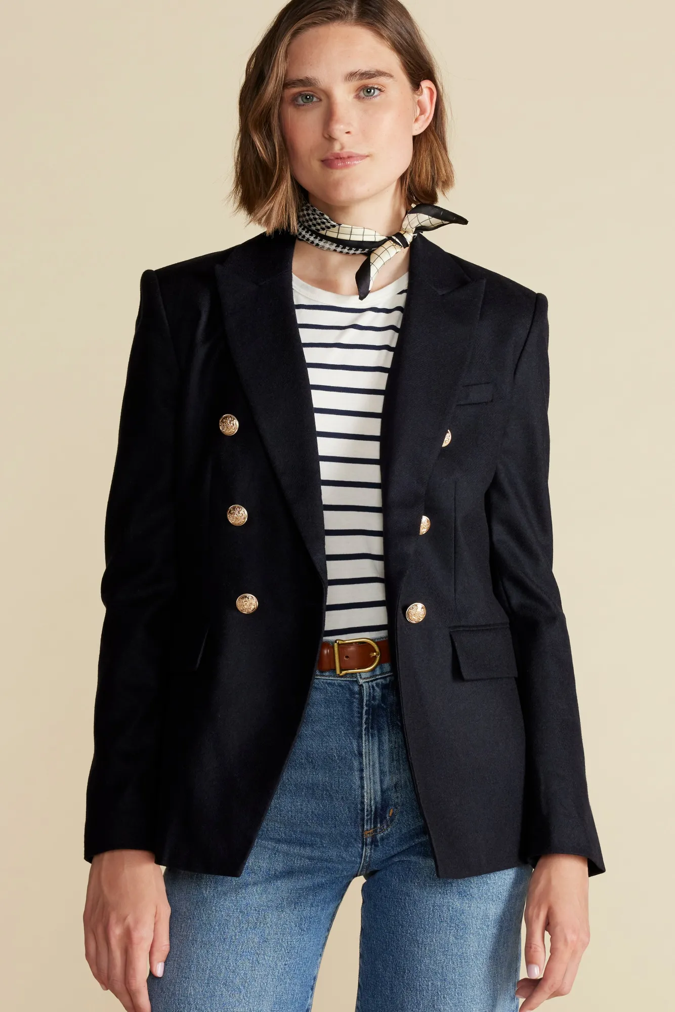 Amour Vert Tobie Double Breasted Blazer- Jackets & Outerwear|Clearance