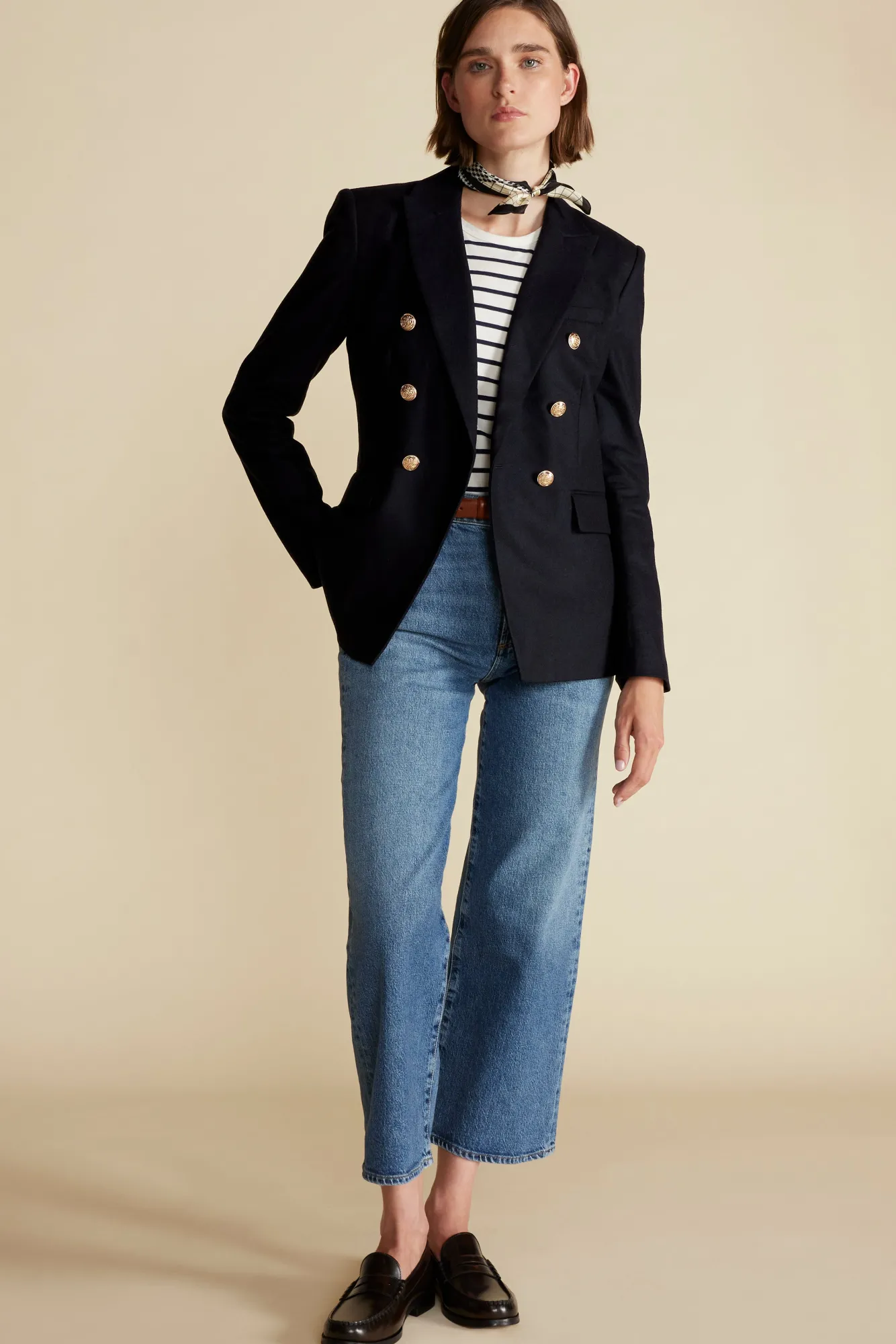 Amour Vert Tobie Double Breasted Blazer- Jackets & Outerwear|Clearance