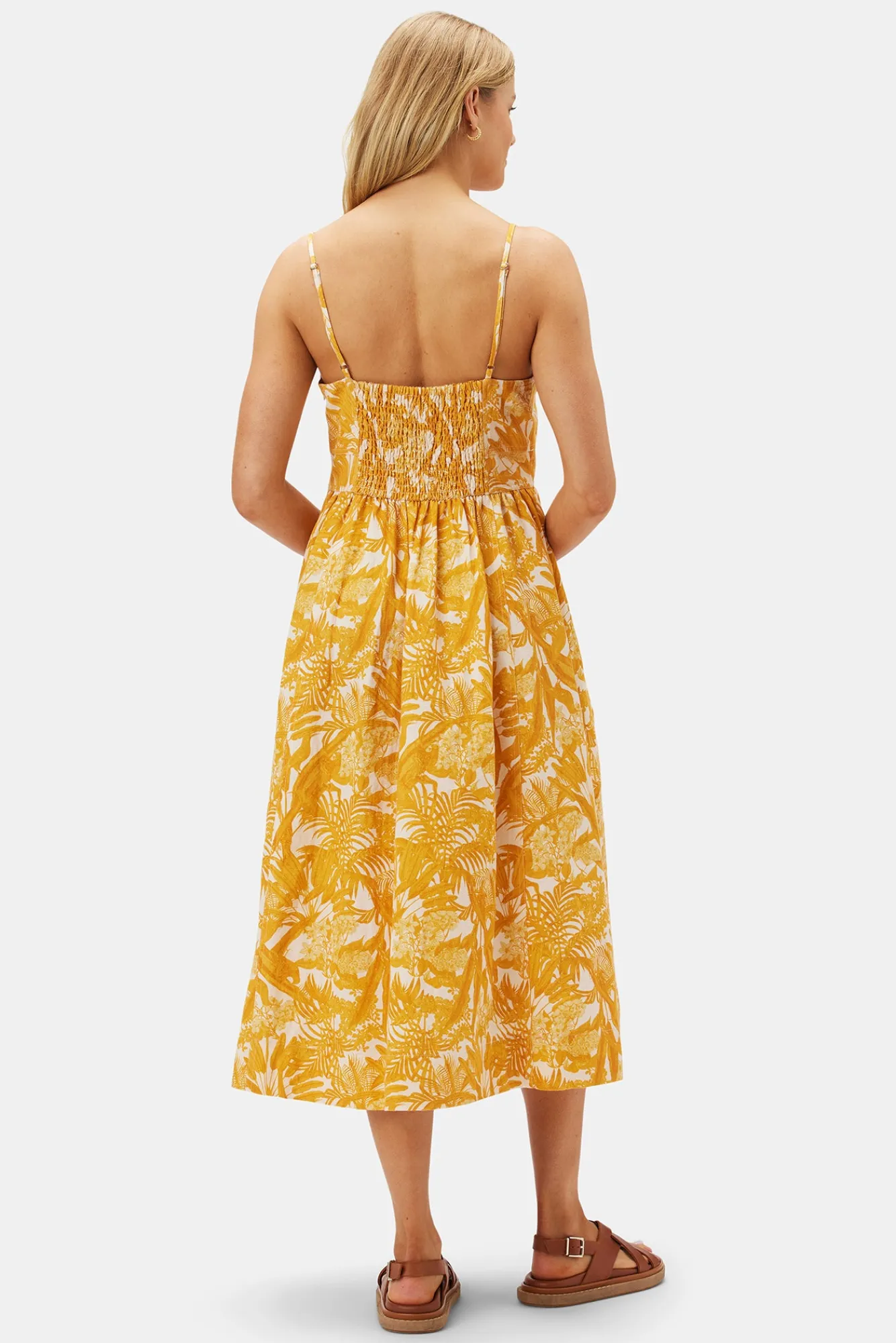 Amour Vert Zulma Cotton Linen Dress- Dresses|Clearance