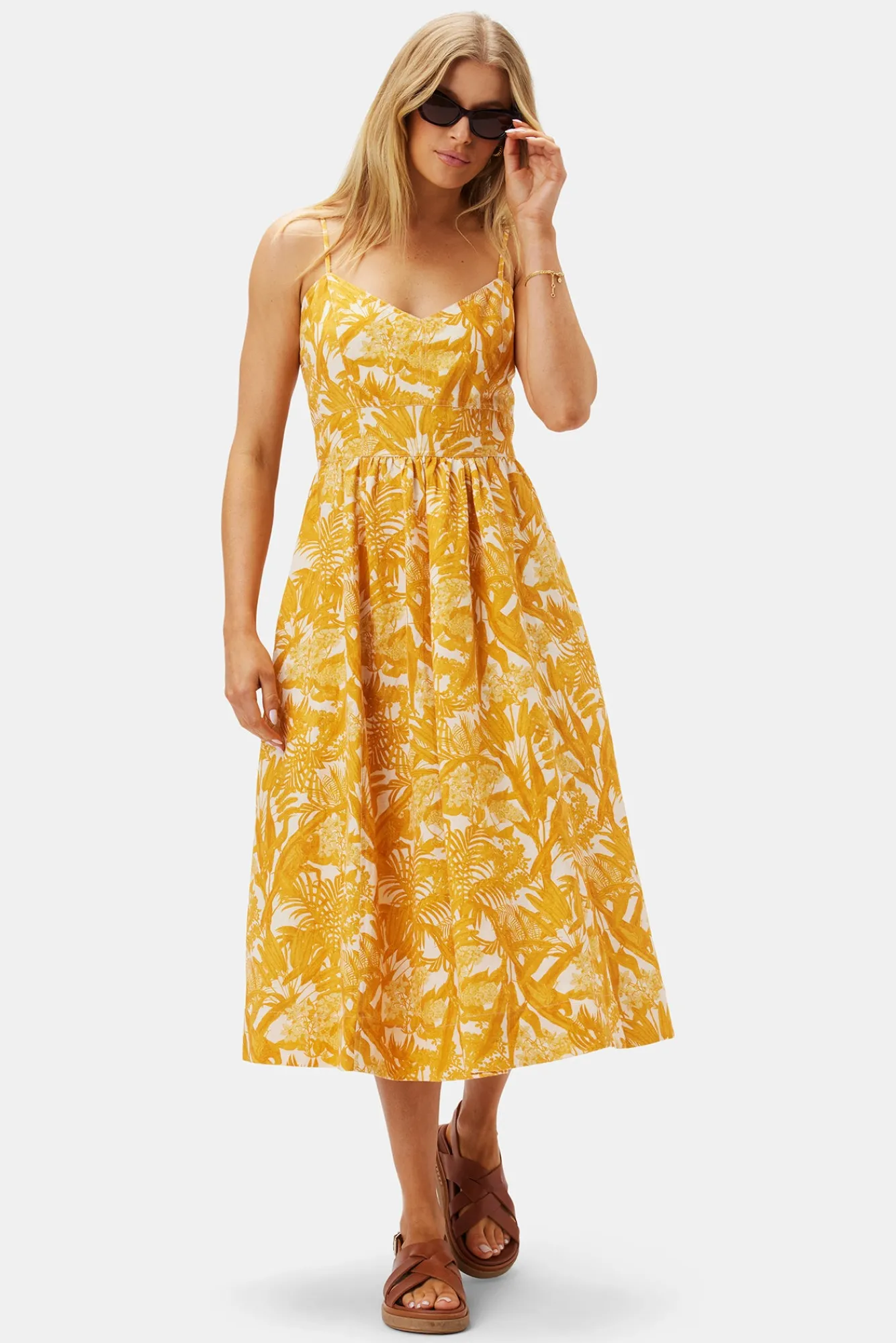 Amour Vert Zulma Cotton Linen Dress- Dresses|Clearance