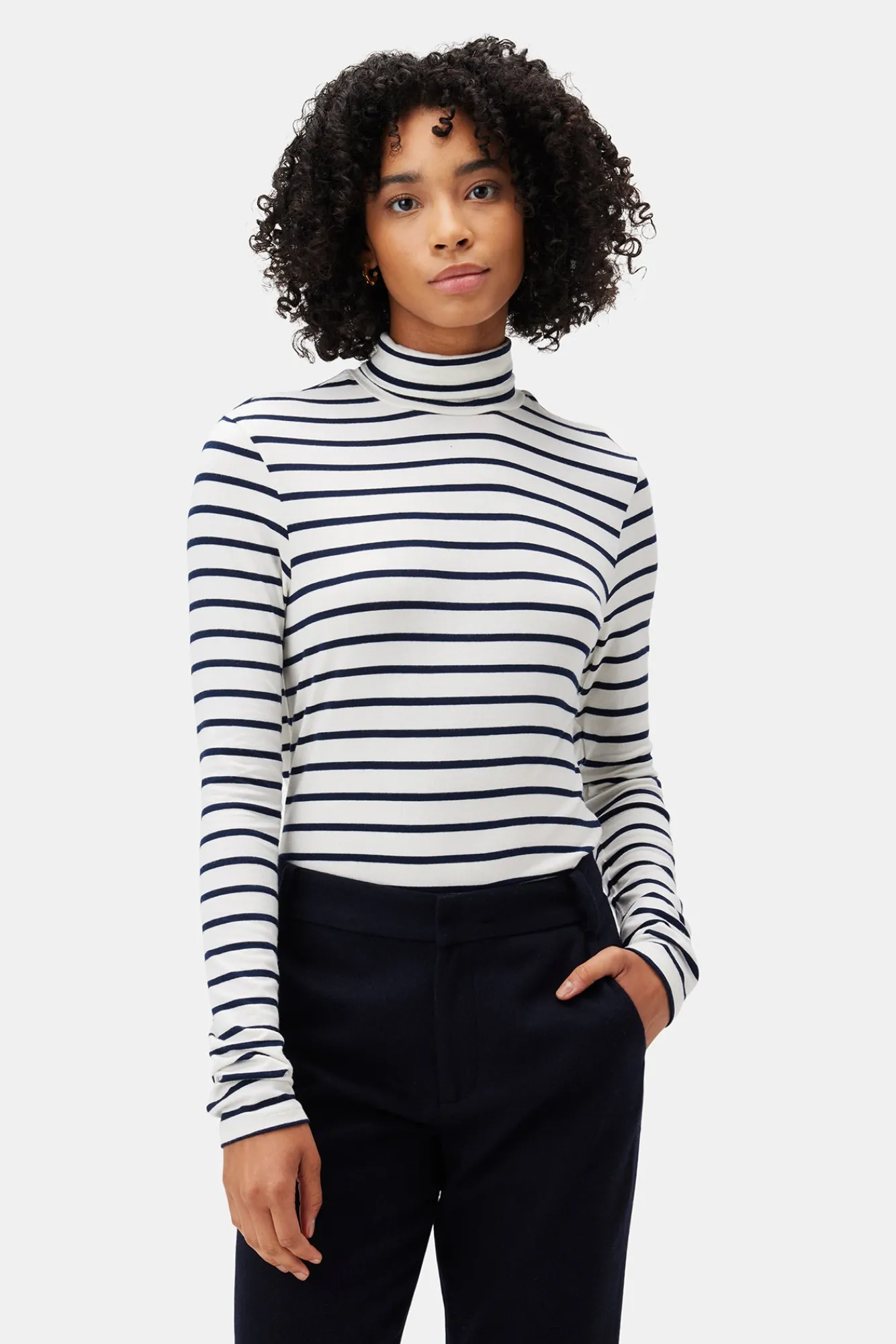 Amour Vert Flannery Modal Turtleneck- Tops|Clearance