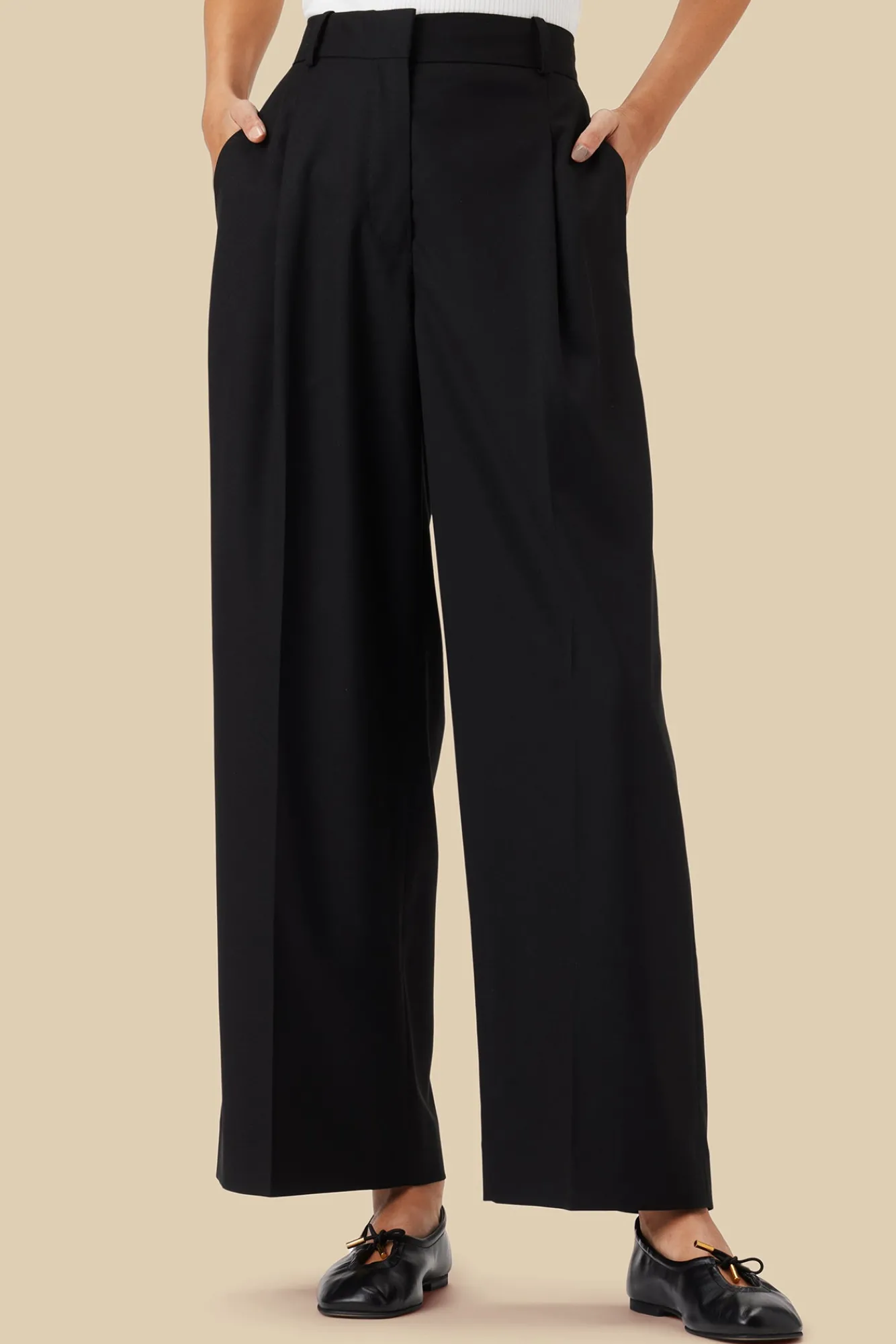 Amour Vert Pleated Wide Leg Trouser- Clearance