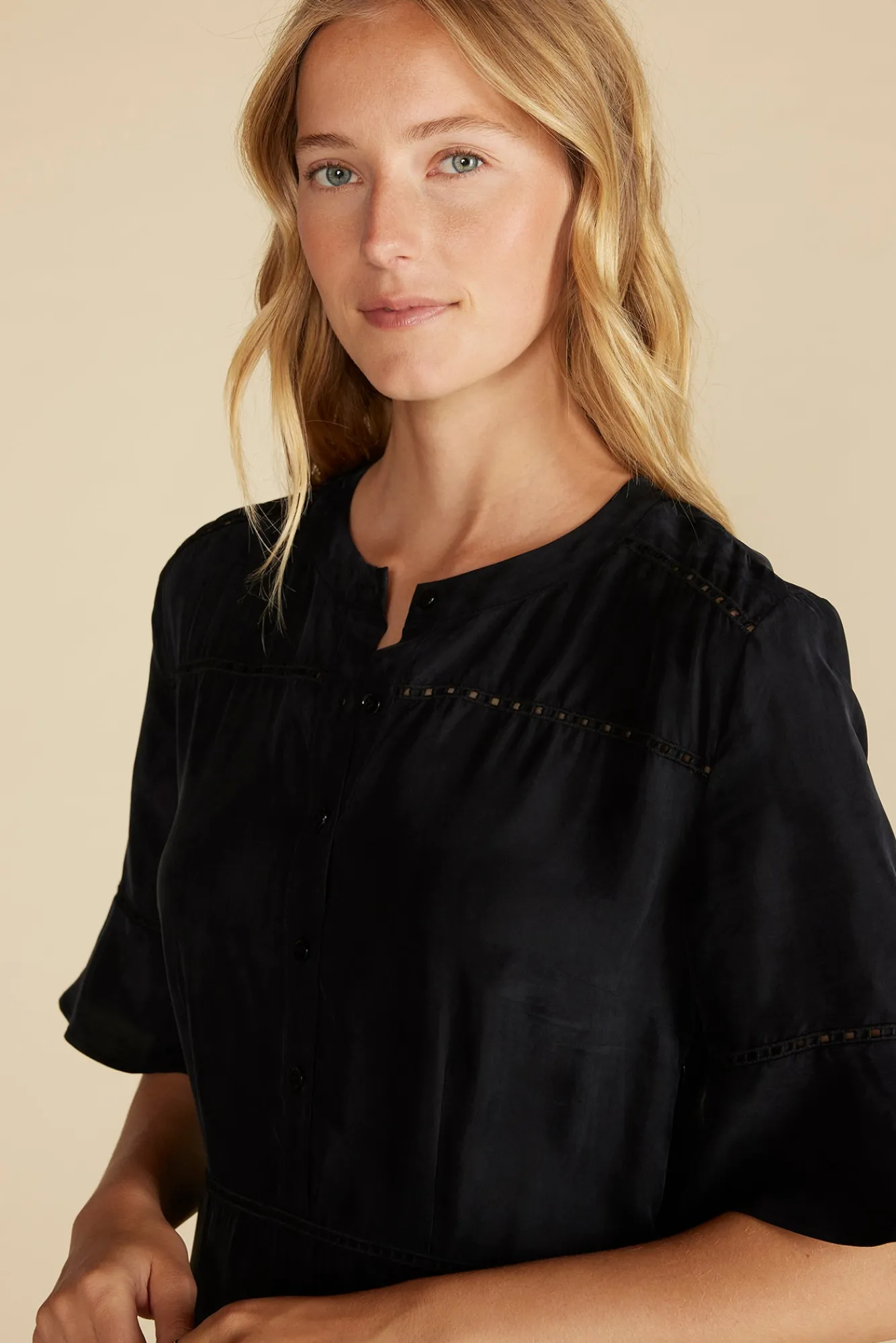 Amour Vert Adaline Embroidered Cupro Dress- Dresses