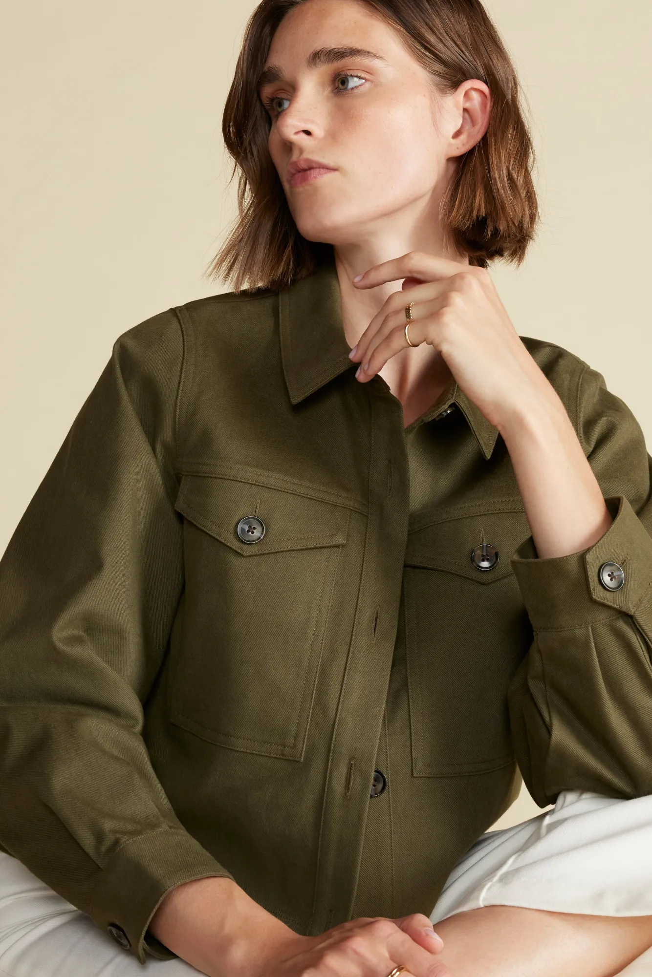 Amour Vert Genevieve Organic Cotton Jacket- Jackets & Outerwear|Clearance
