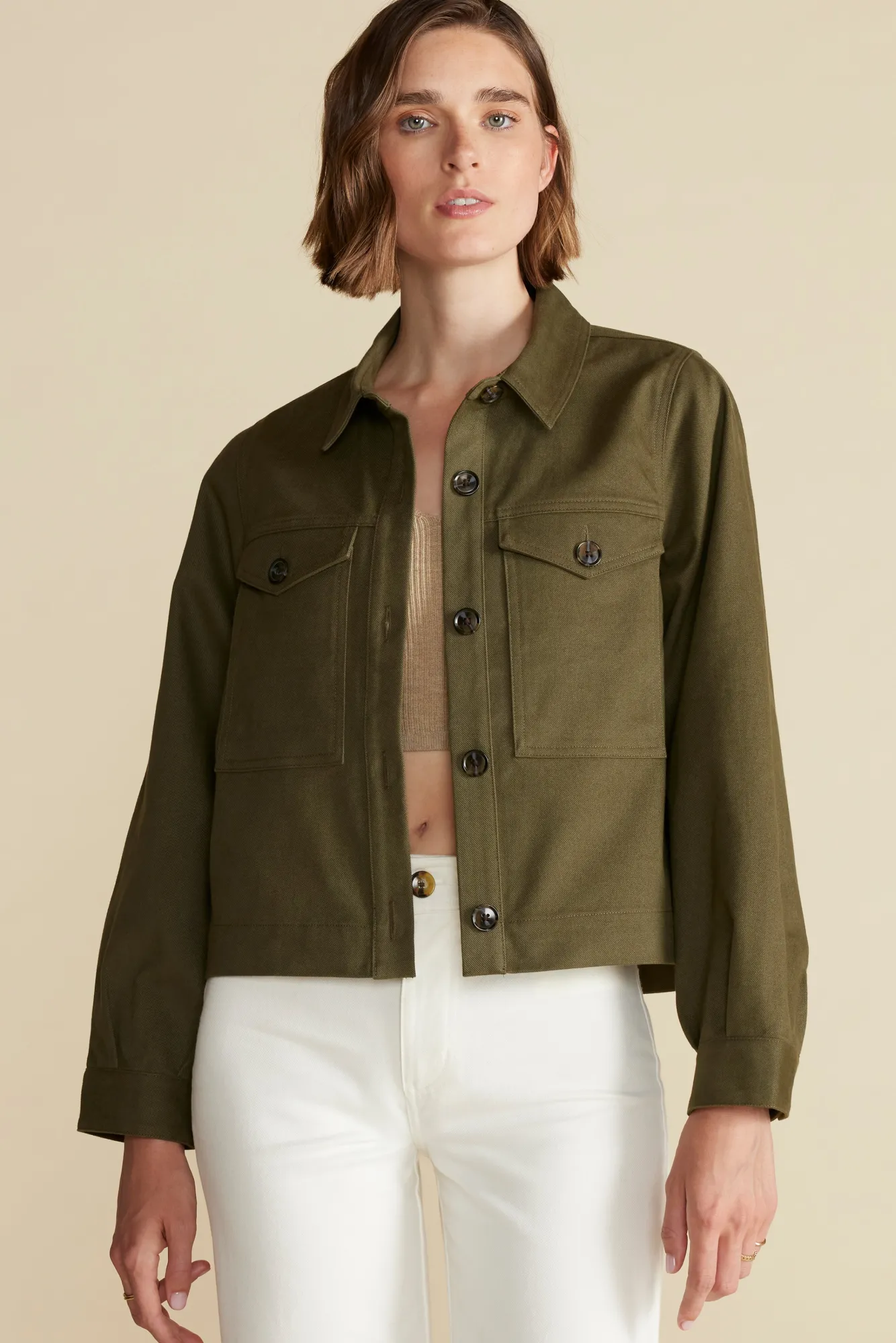 Amour Vert Genevieve Organic Cotton Jacket- Jackets & Outerwear|Clearance