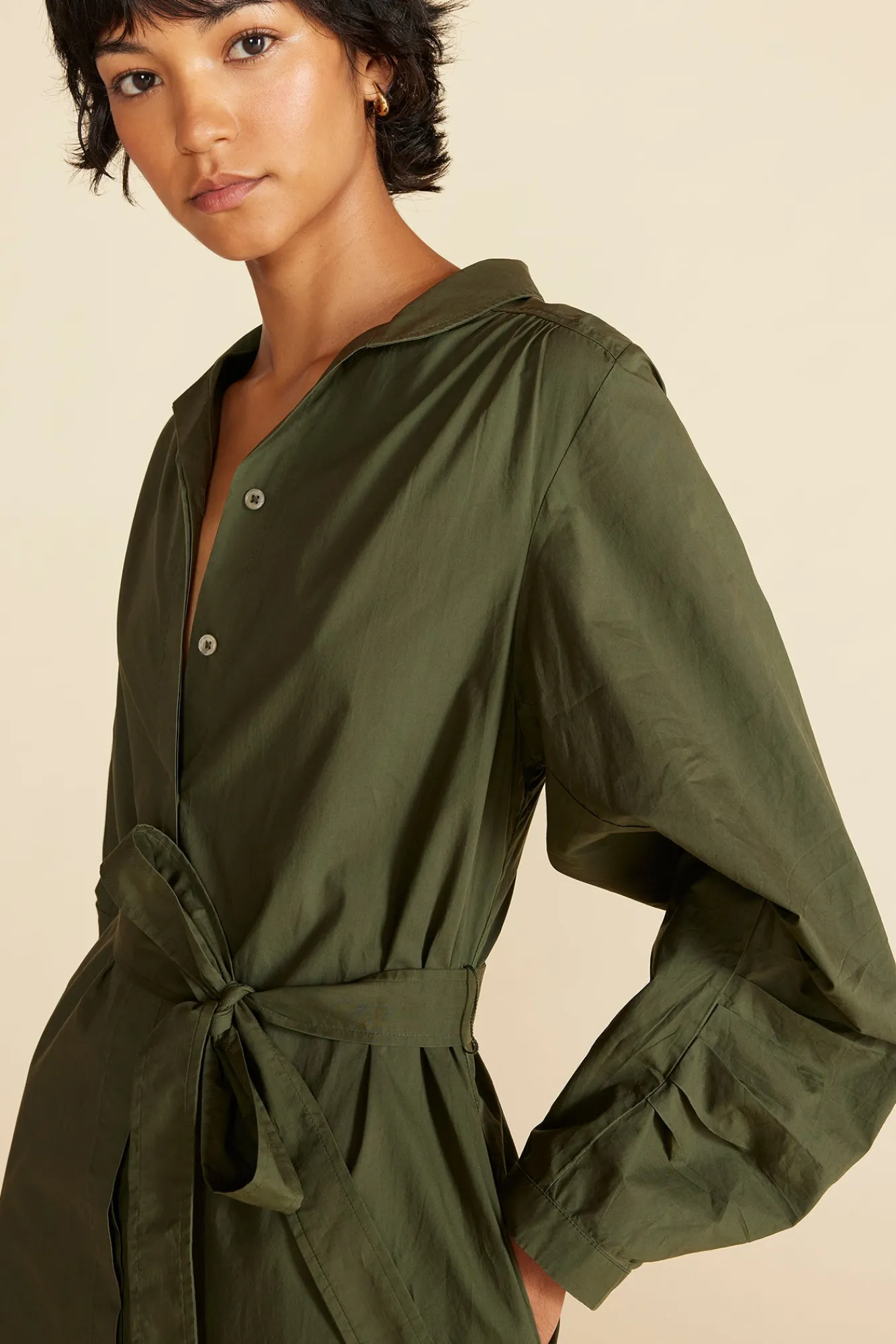 Amour Vert Averi Organic Cotton Shirt Dress- Dresses