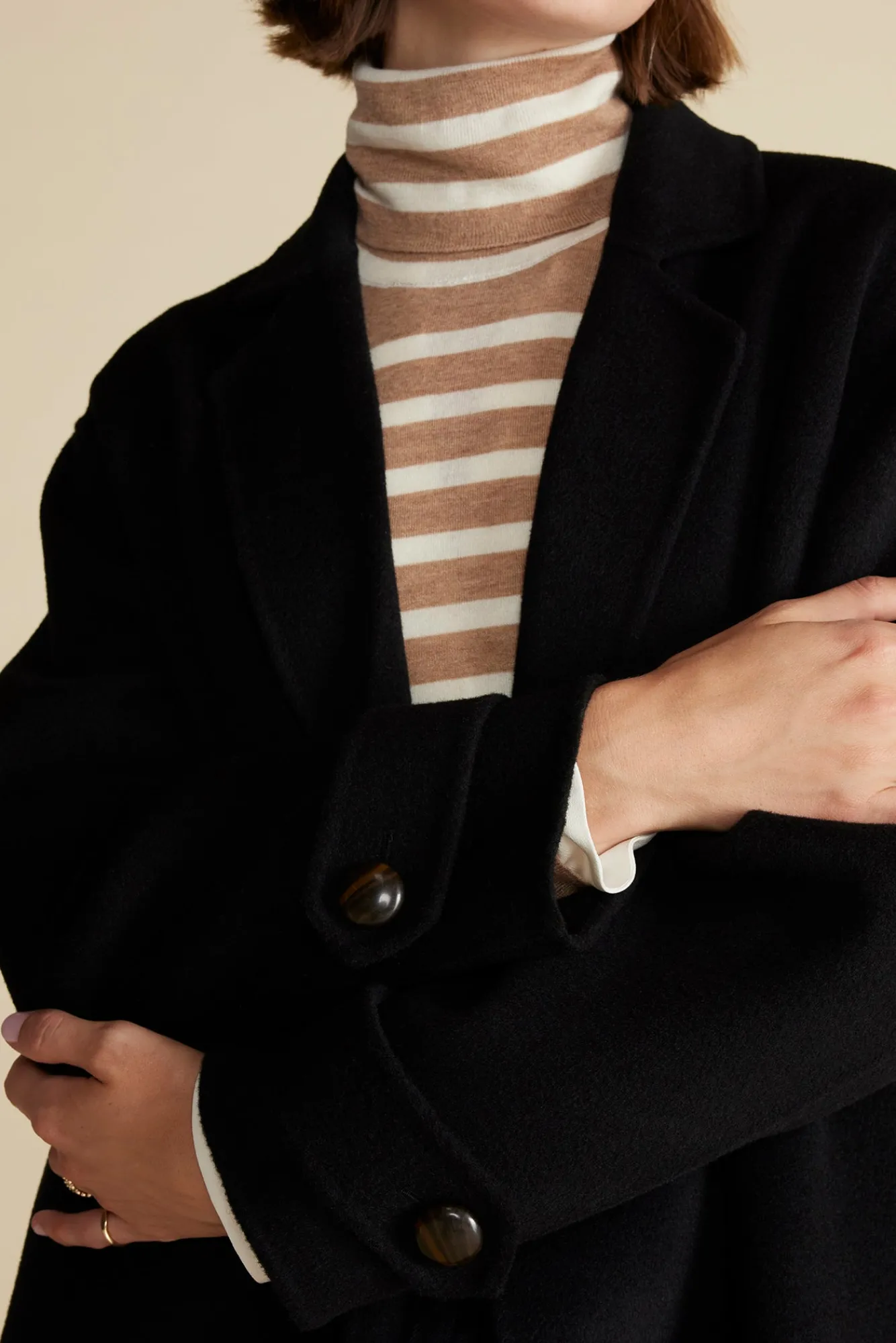 Amour Vert Lya Felted Wool Coat- Jackets & Outerwear