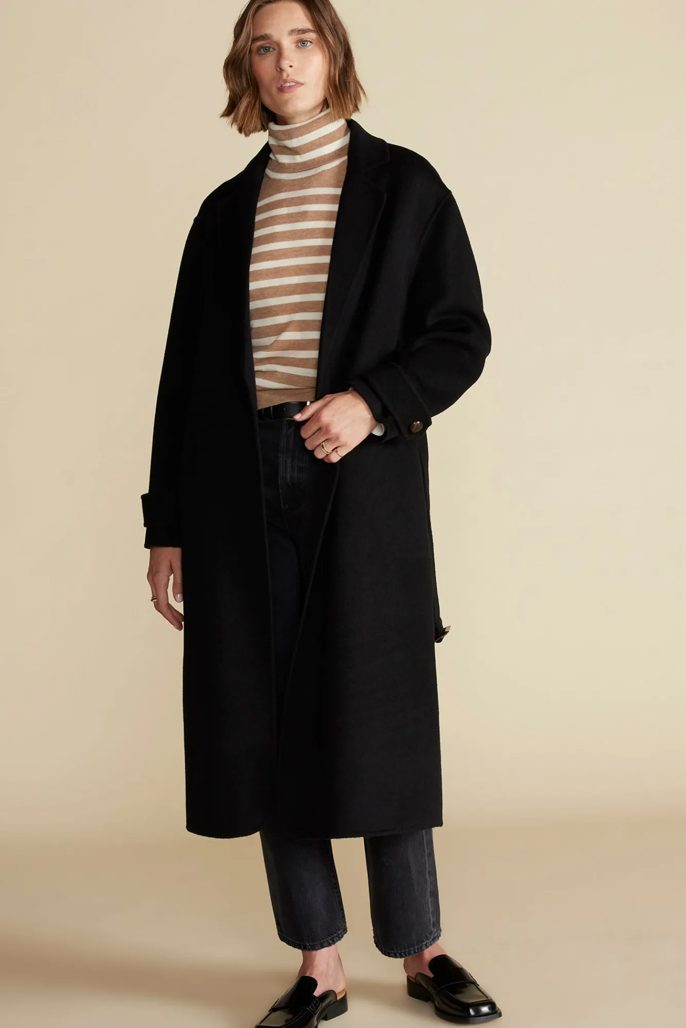 Amour Vert Lya Felted Wool Coat- Jackets & Outerwear