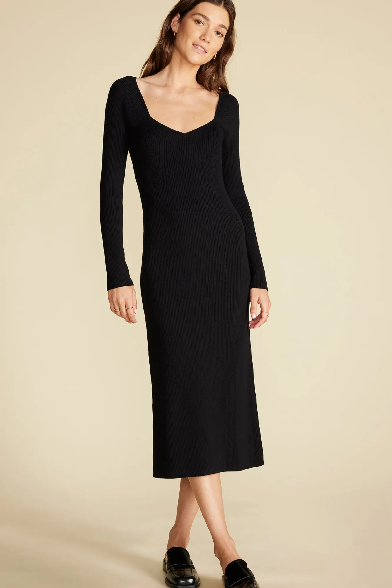Amour Vert Maelle Square Neck Sweater Dress- Dresses|Clearance