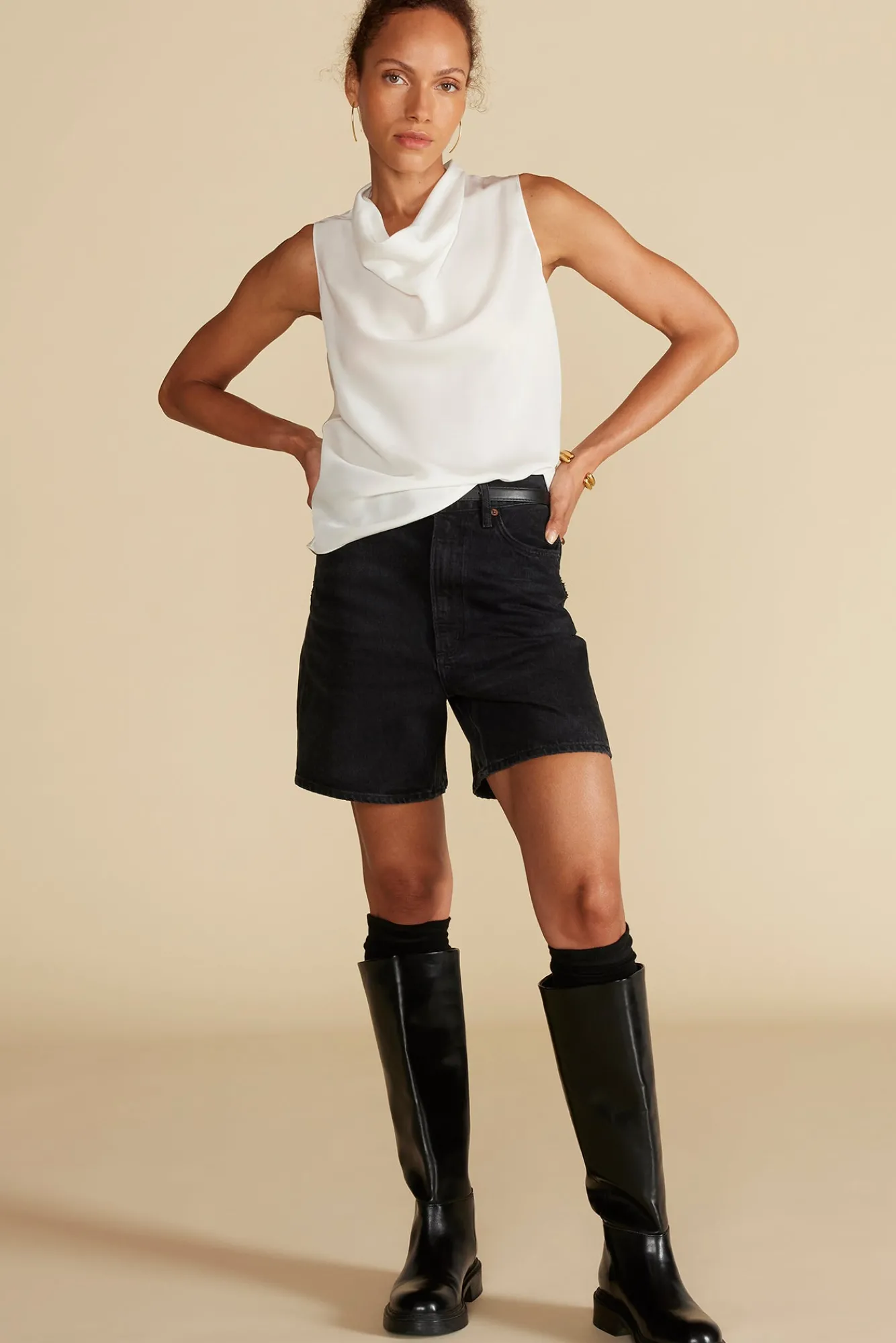 Amour Vert Ann Draped Tank- Tops