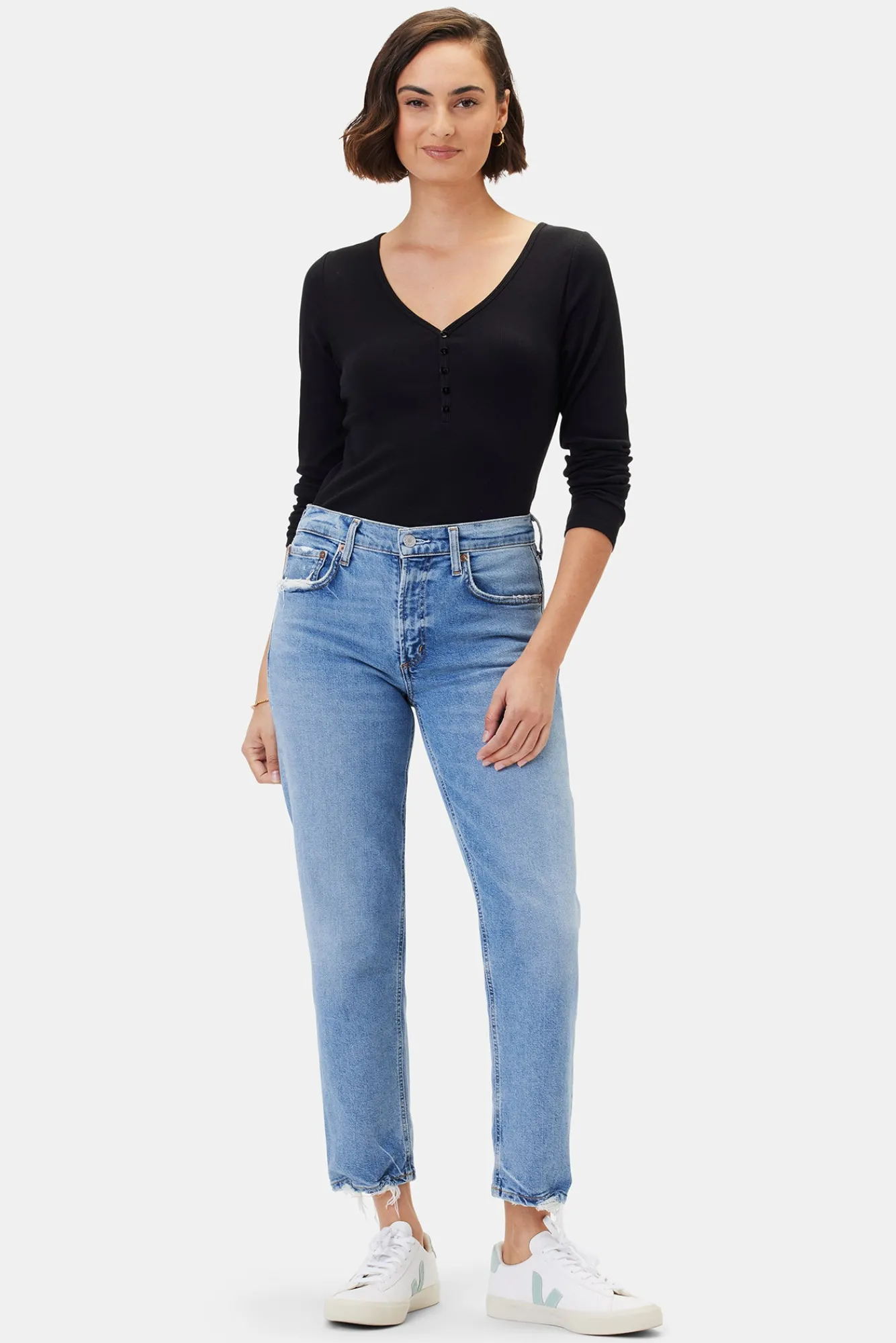 Amour Vert AGOLDE Kye Mid Rise Straight Crop Jean- Denim|Pants