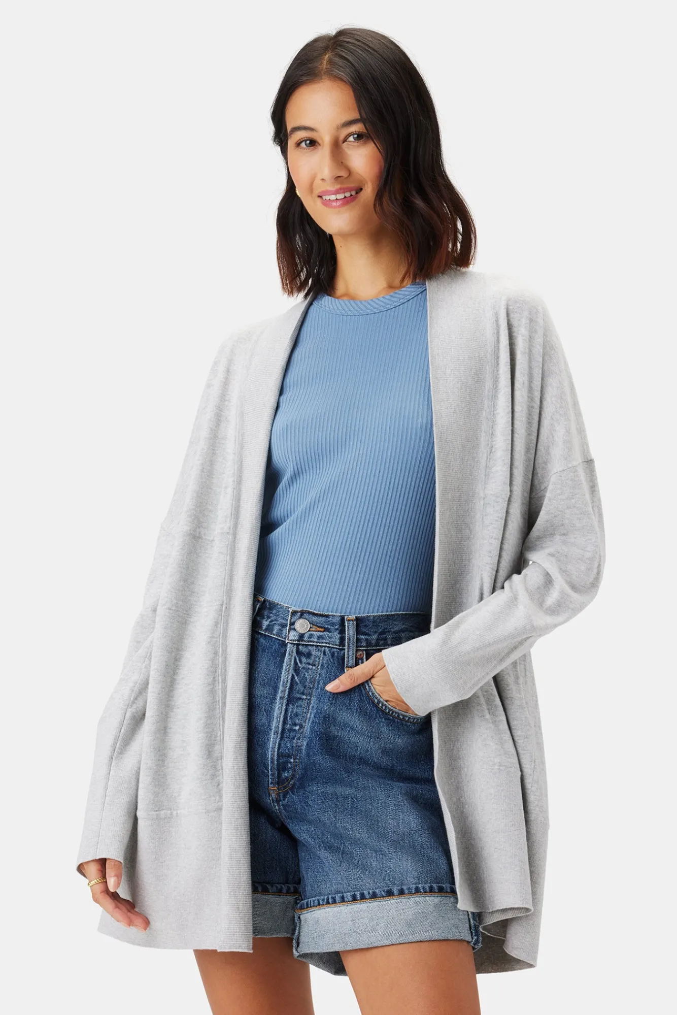 Amour Vert Bailey Flaxen Eco Cardigan- Sweaters & Cardigans|Clearance