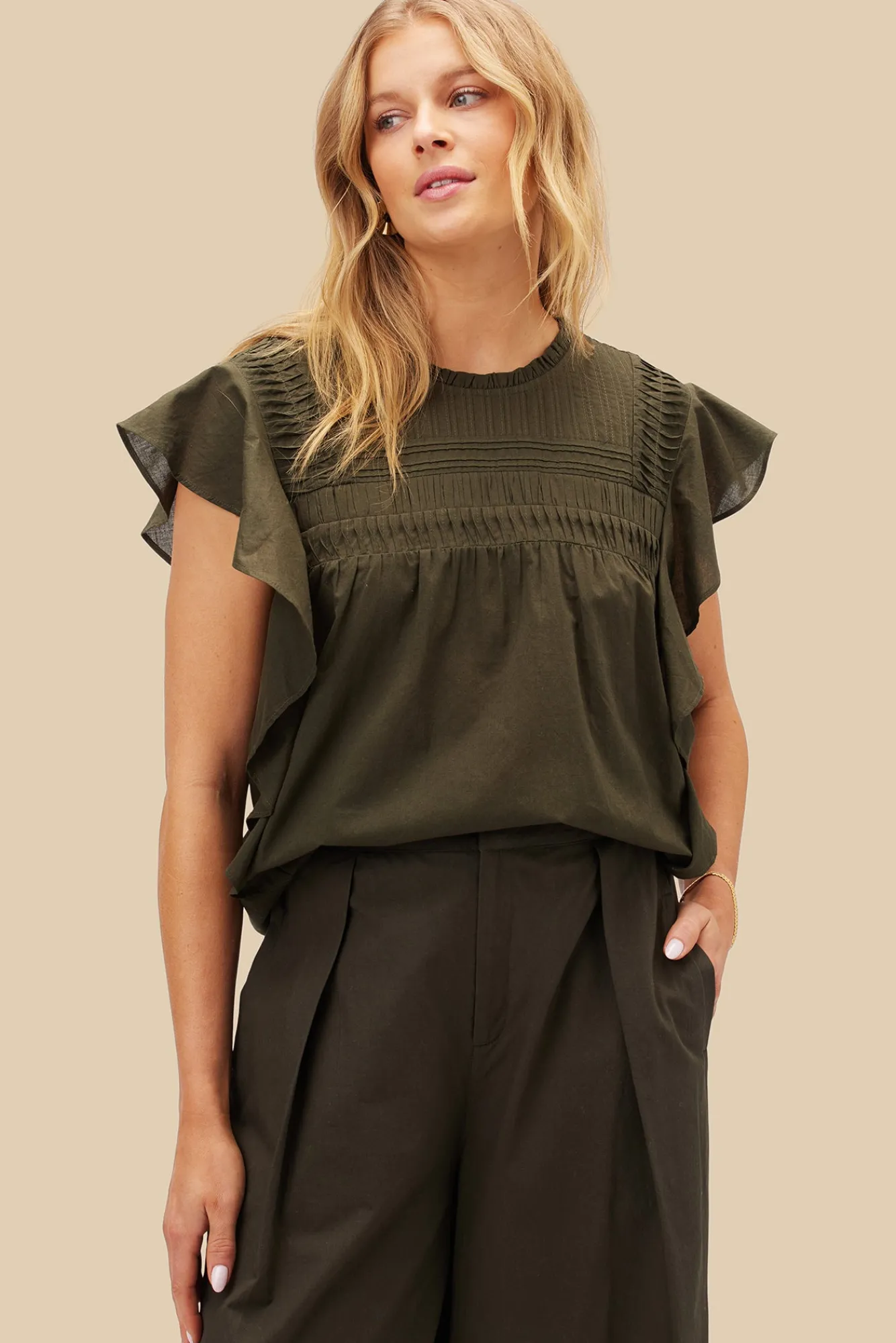 Amour Vert Aida Organic Cotton Blouse- Blouses & Shirts|Tops