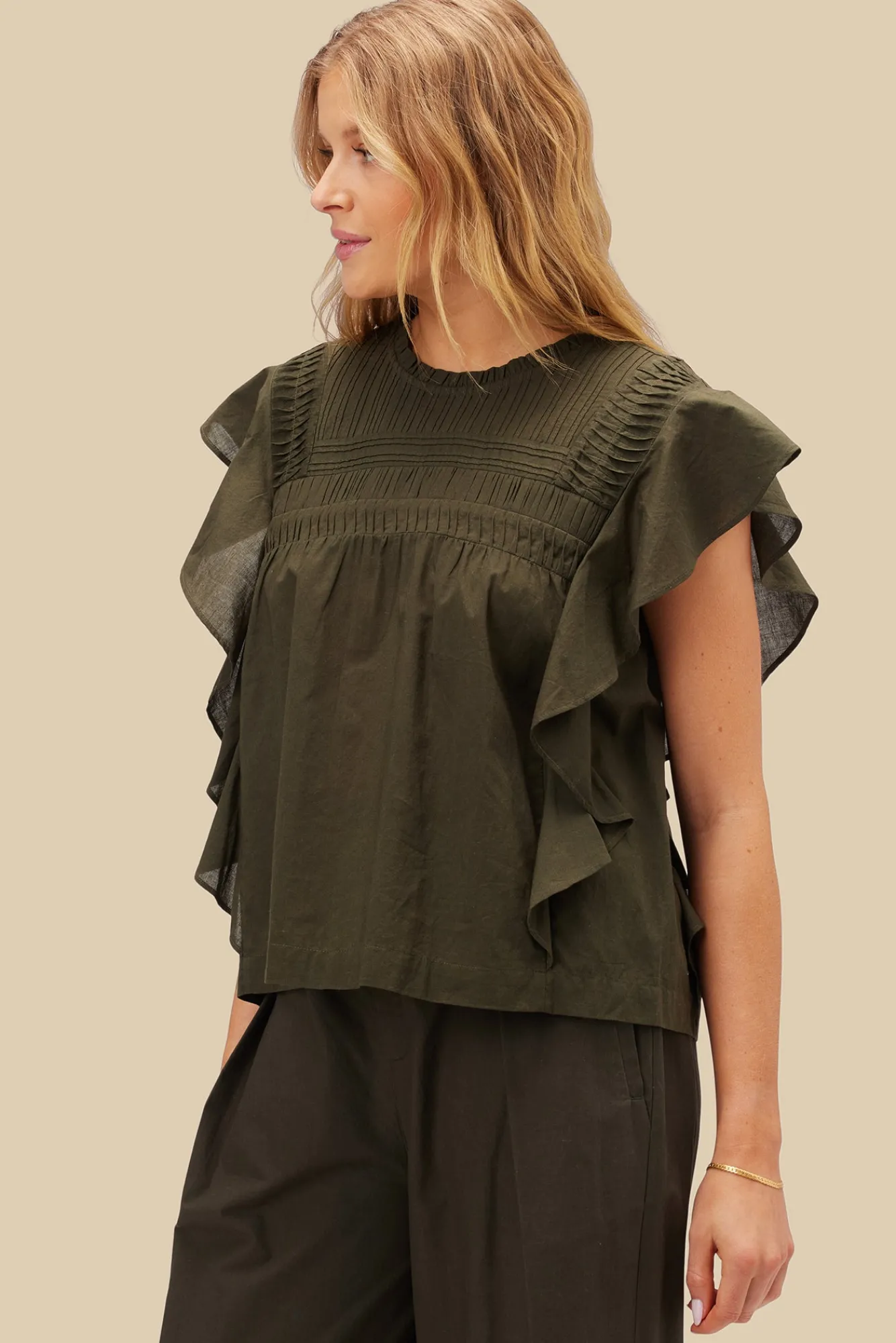 Amour Vert Aida Organic Cotton Blouse- Blouses & Shirts|Tops
