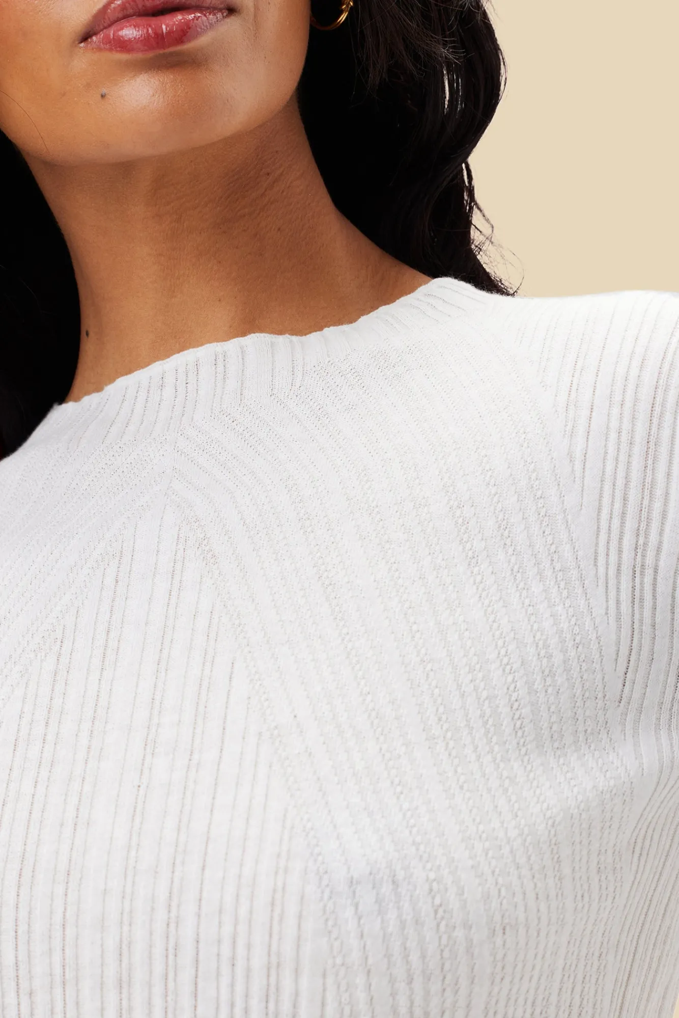 Amour Vert Claire Mock Neck Sweater- Tops|Clearance