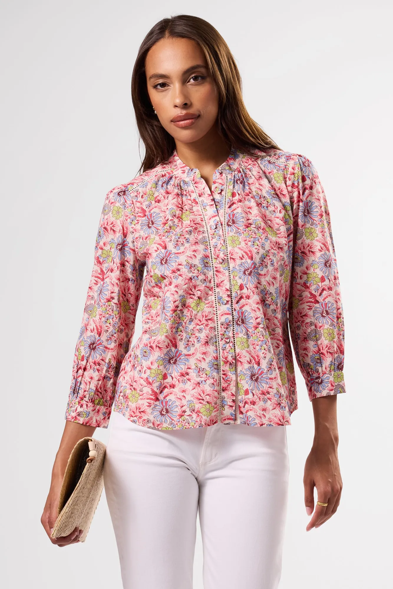 Amour Vert Charlotte Organic Cotton Blouse- Tops|Clearance