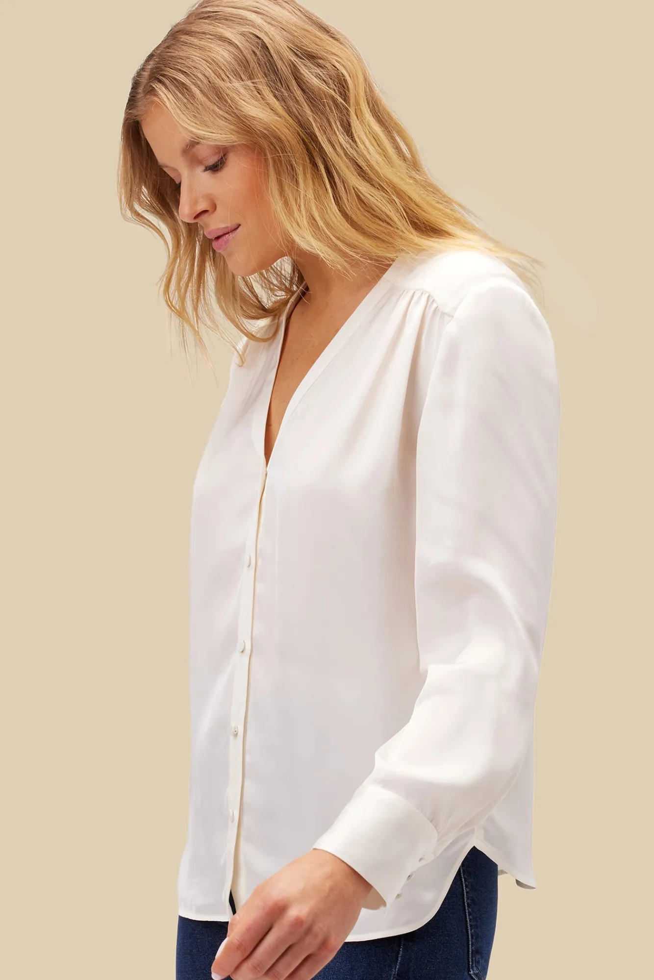 Amour Vert Kali Button Front Blouse- Blouses & Shirts|Tops