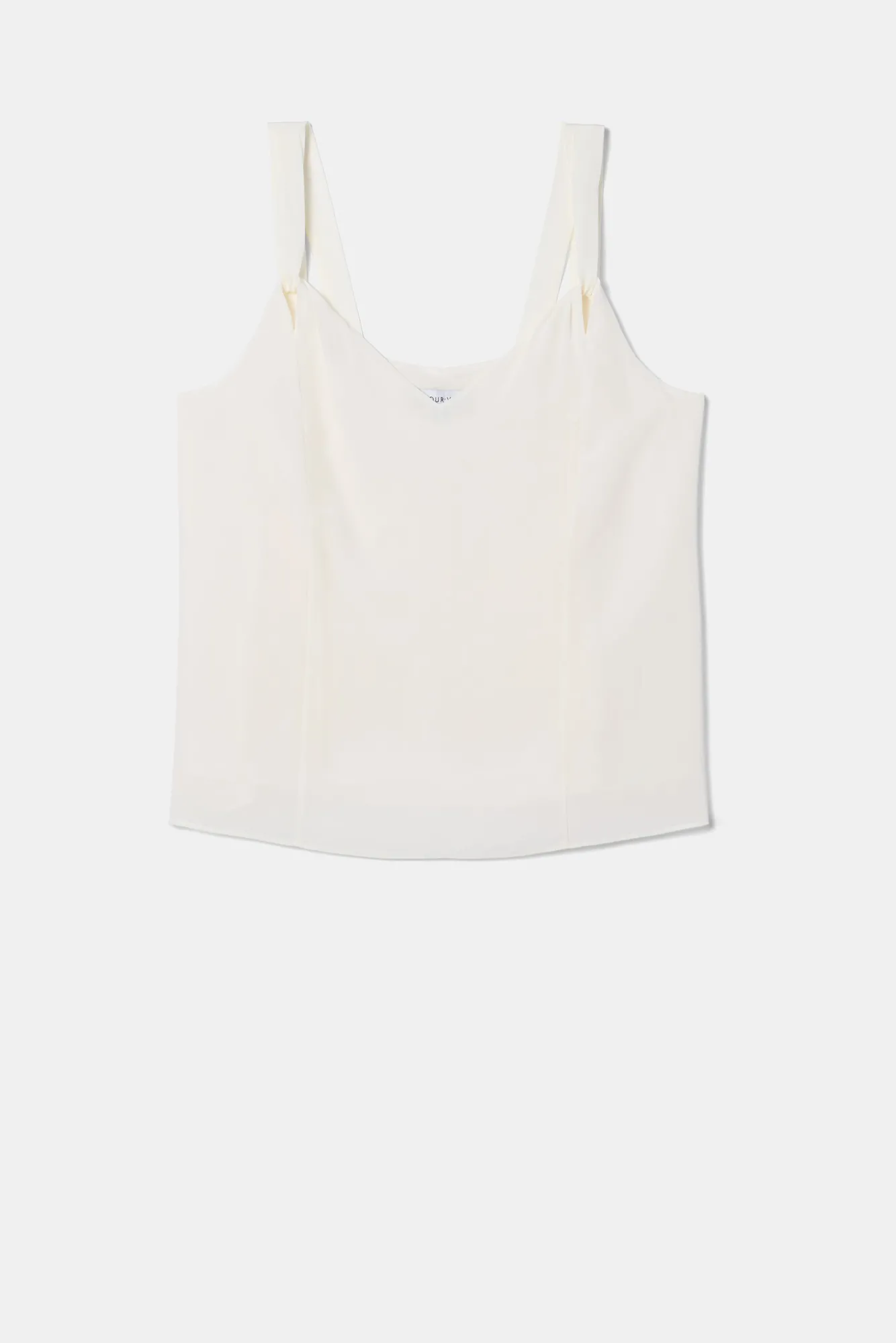 Amour Vert Twist Strap Washable Silk Tank- Tops|Clearance