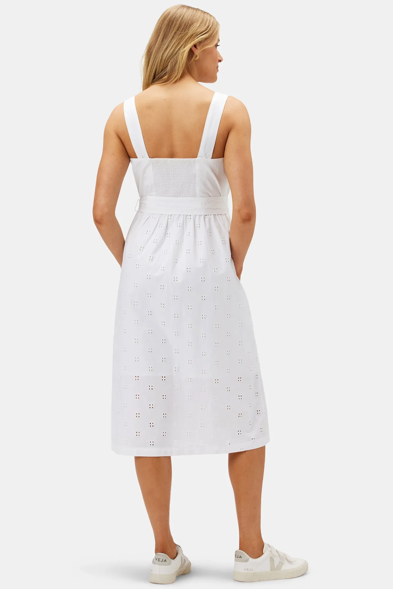 Amour Vert Irene Organic Cotton Eyelet Dress- Dresses|Clearance