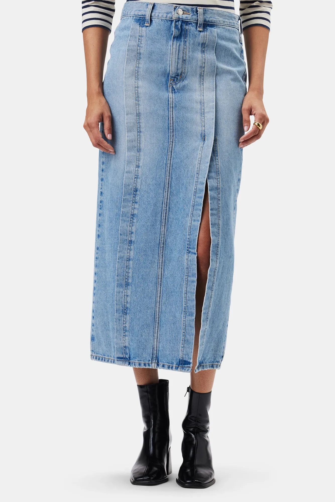 Amour Vert ETICA Ingrid Split Skirt- Skirts|Denim