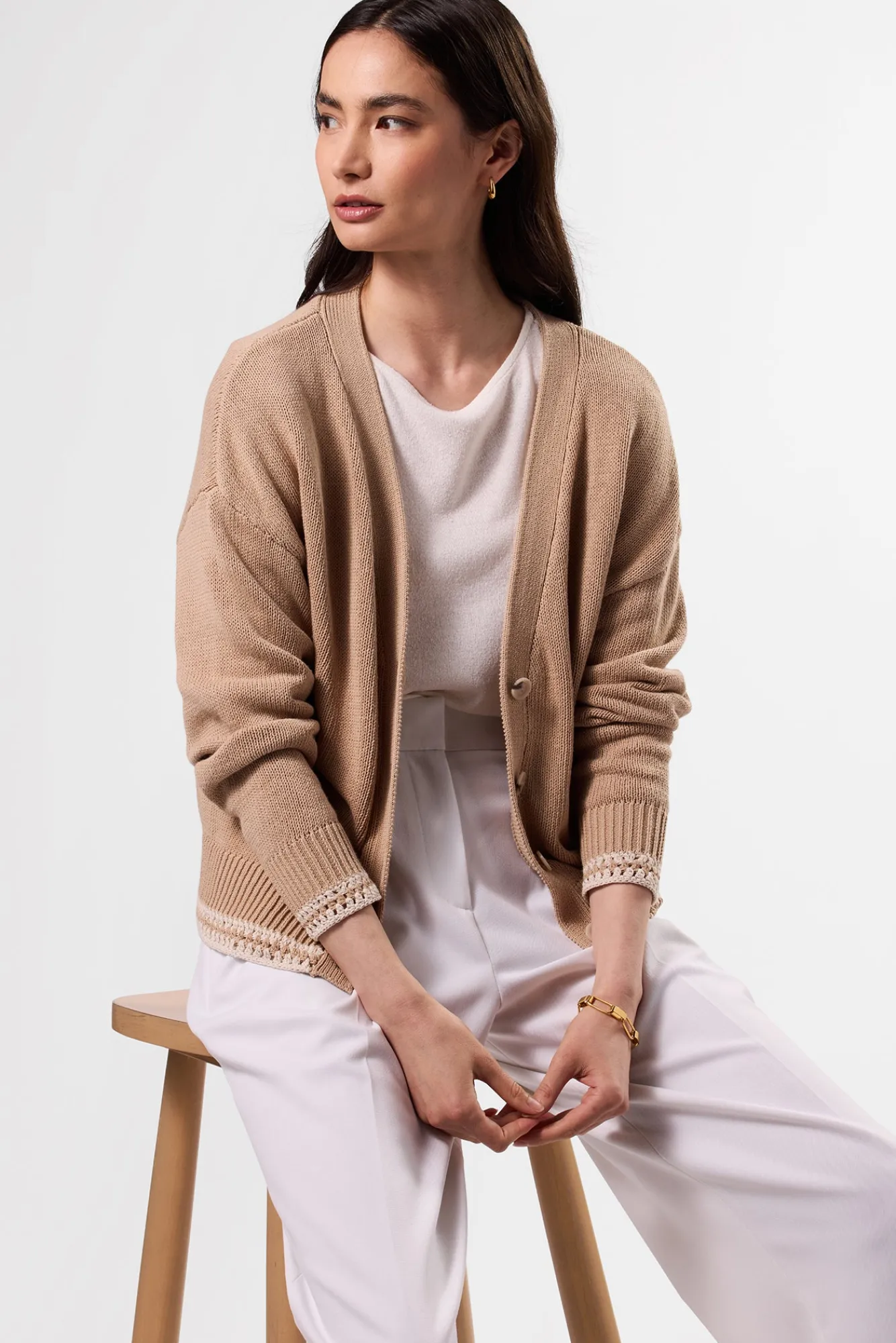 Amour Vert Texture Cardigan- Sweaters & Cardigans|Clearance
