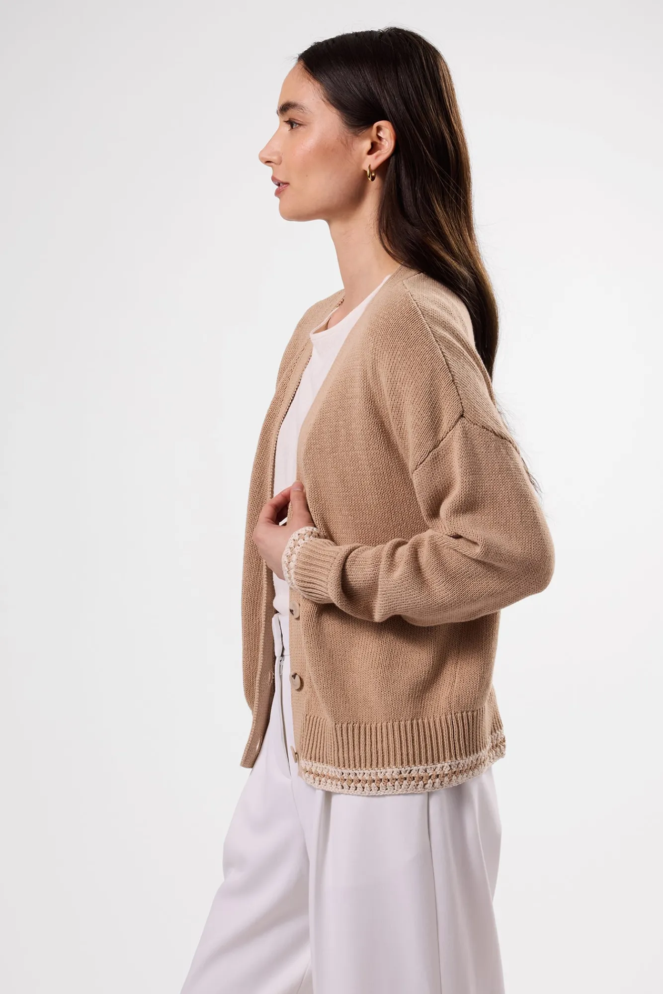 Amour Vert Texture Cardigan- Sweaters & Cardigans|Clearance