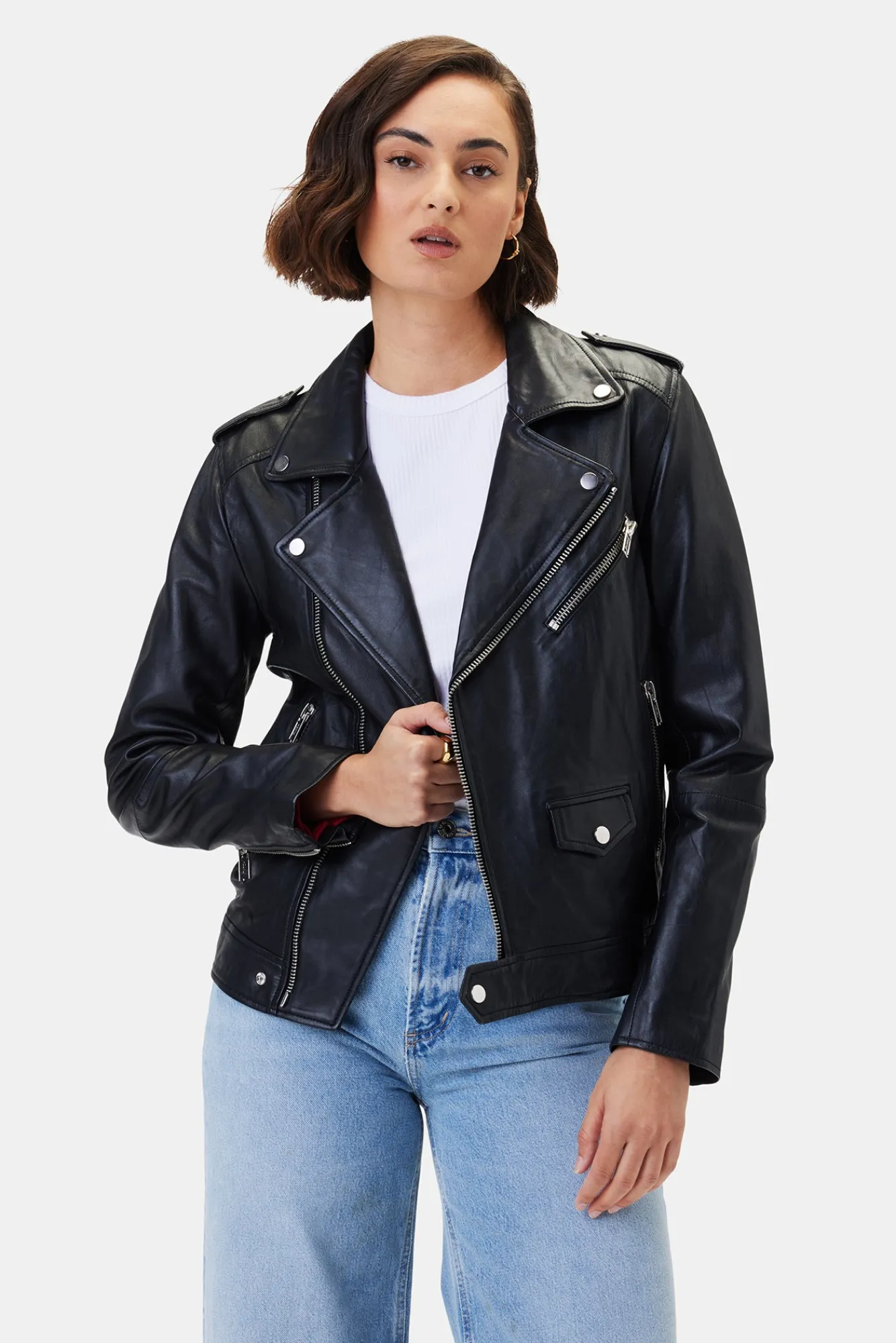 Amour Vert Deadwood River Leather Jacket- Jackets & Outerwear