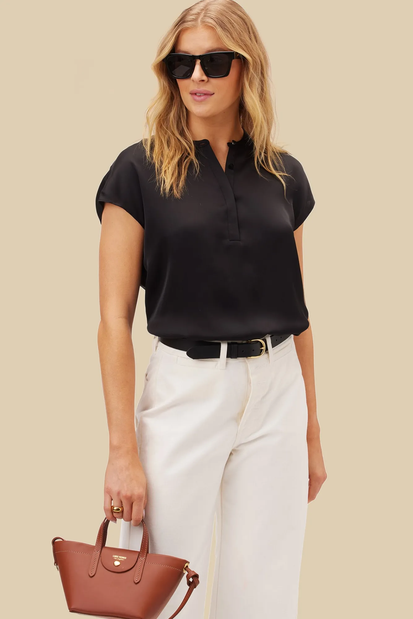 Amour Vert Ren Recycled Sateen Blouse- Blouses & Shirts|Tops