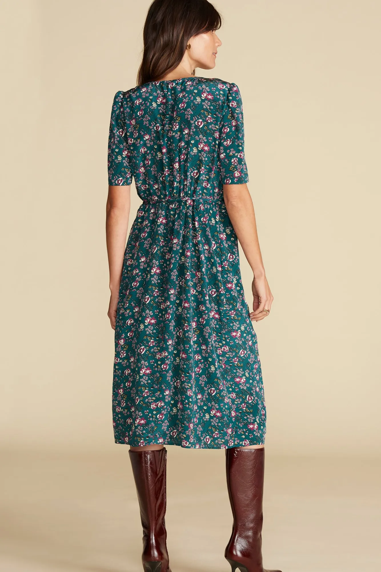 Amour Vert Nicolette Washable Silk Dress- Dresses