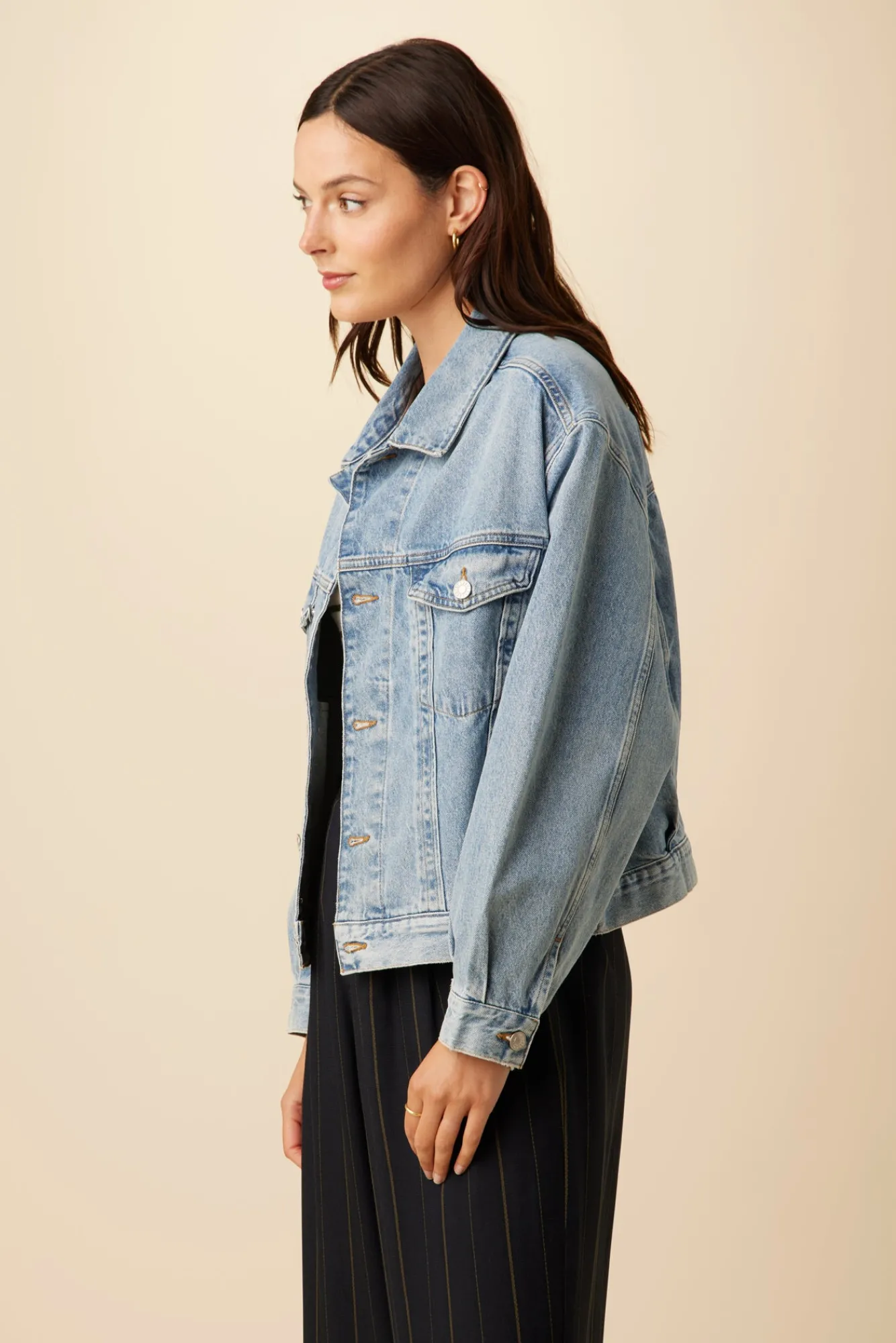Amour Vert AGOLDE Charli Denim Jacket- Denim|Clearance