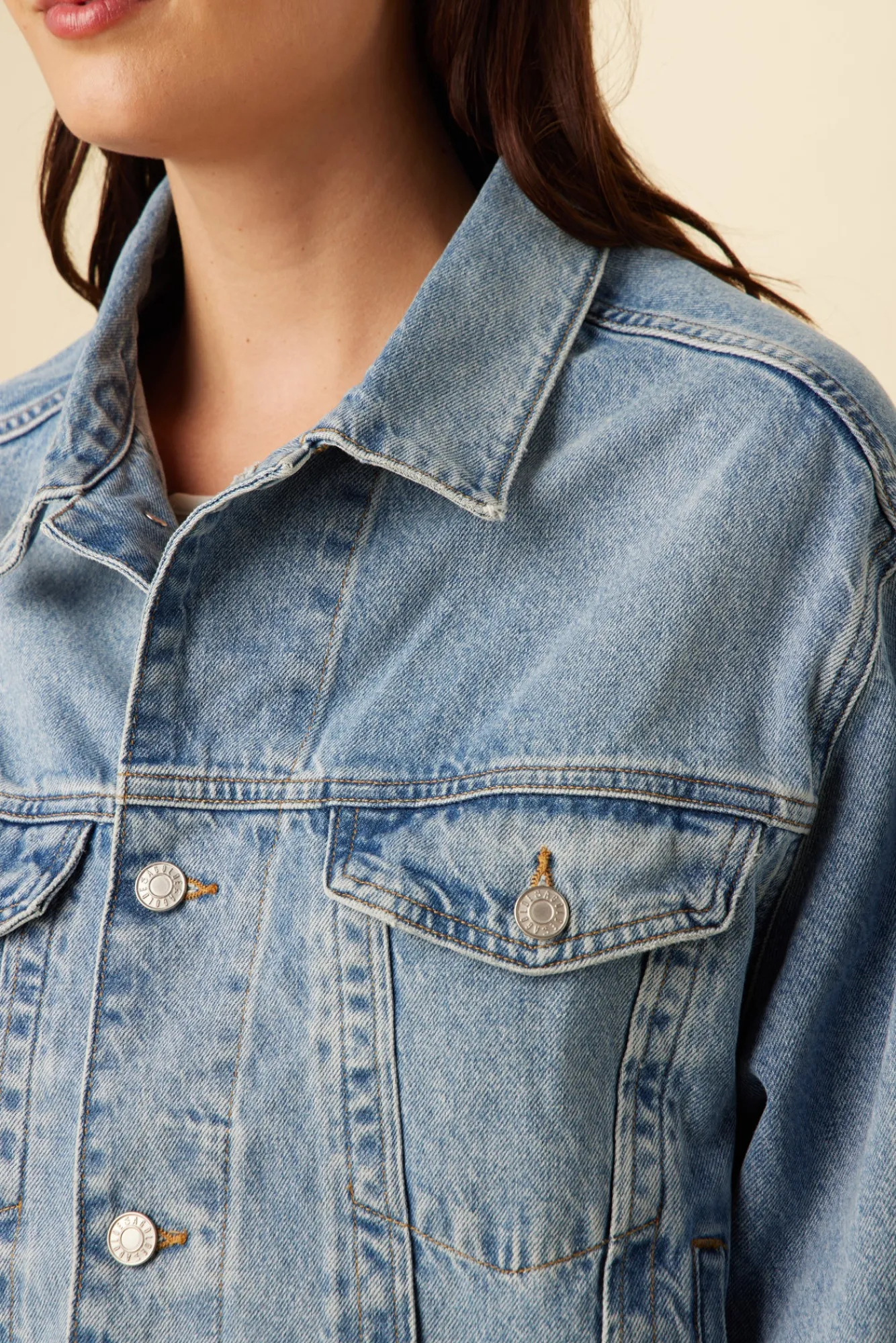 Amour Vert AGOLDE Charli Denim Jacket- Denim|Clearance