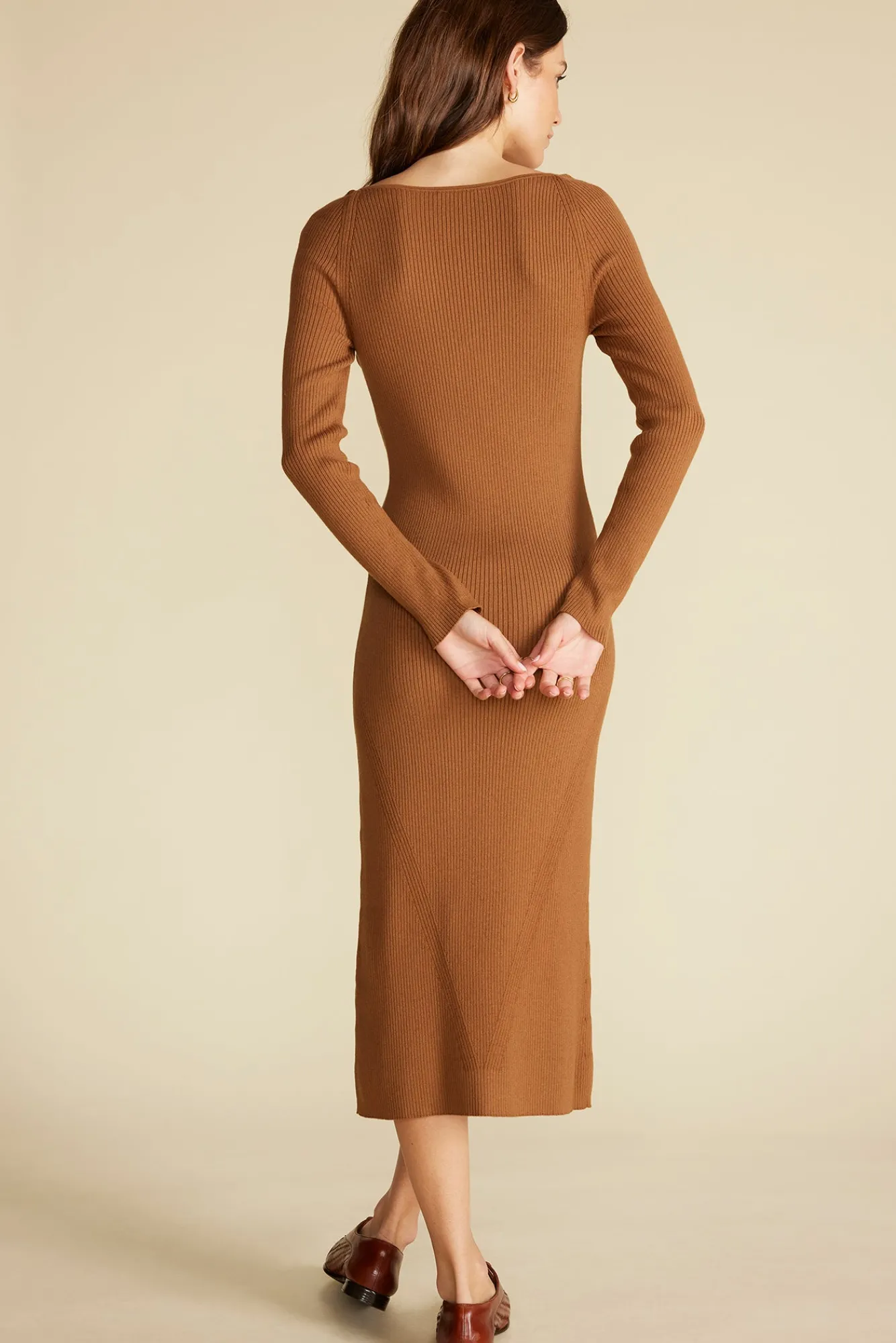Amour Vert Maelle Square Neck Sweater Dress- Dresses|Clearance