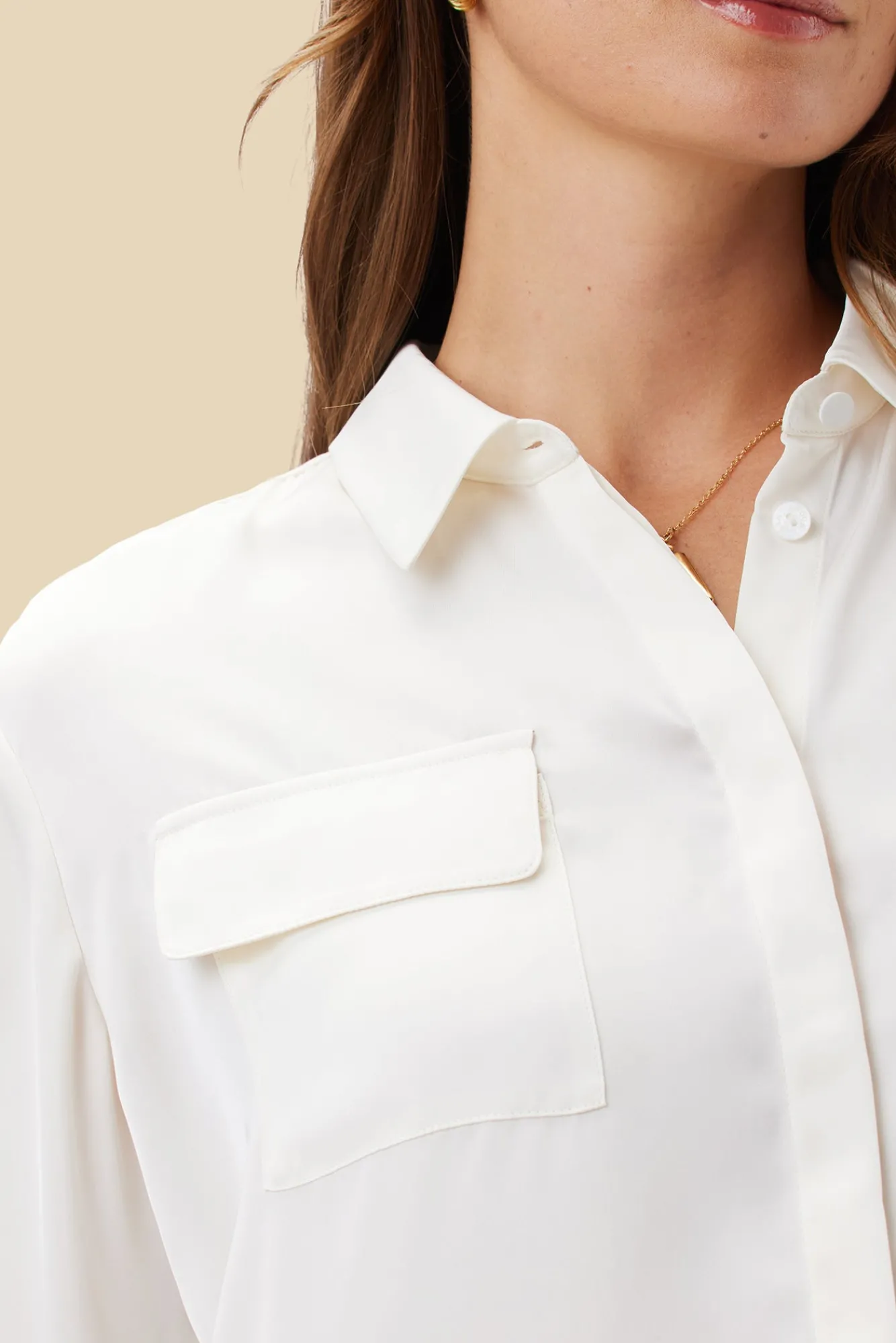 Amour Vert Bixby Pocket Blouse- Blouses & Shirts|Tops