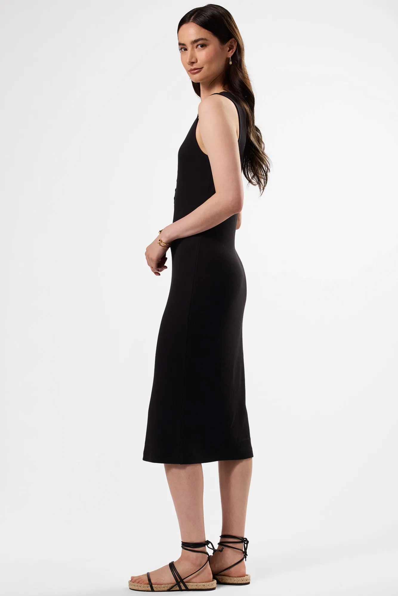 Amour Vert Deacon Organic Cotton Modal Rib Dress- Dresses|Clearance