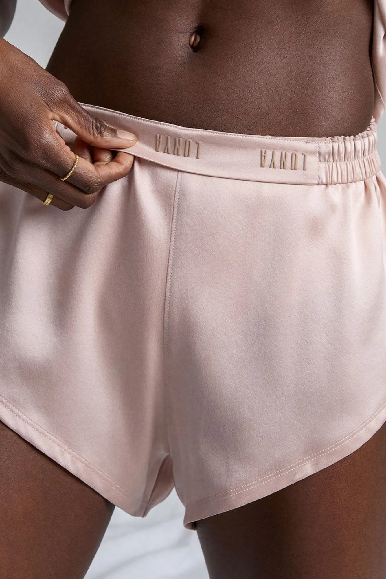 Amour Vert Lunya Washable Silk Tee and Shorts Set- Loungewear