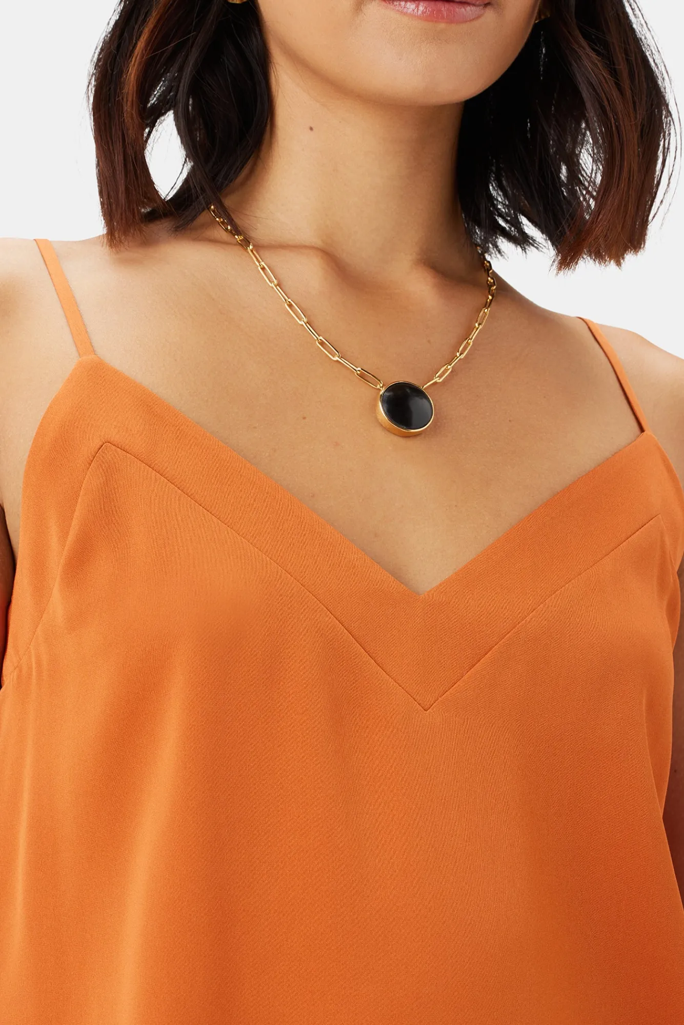 Amour Vert Barlow Stretch Silk Tank- Tops|Clearance