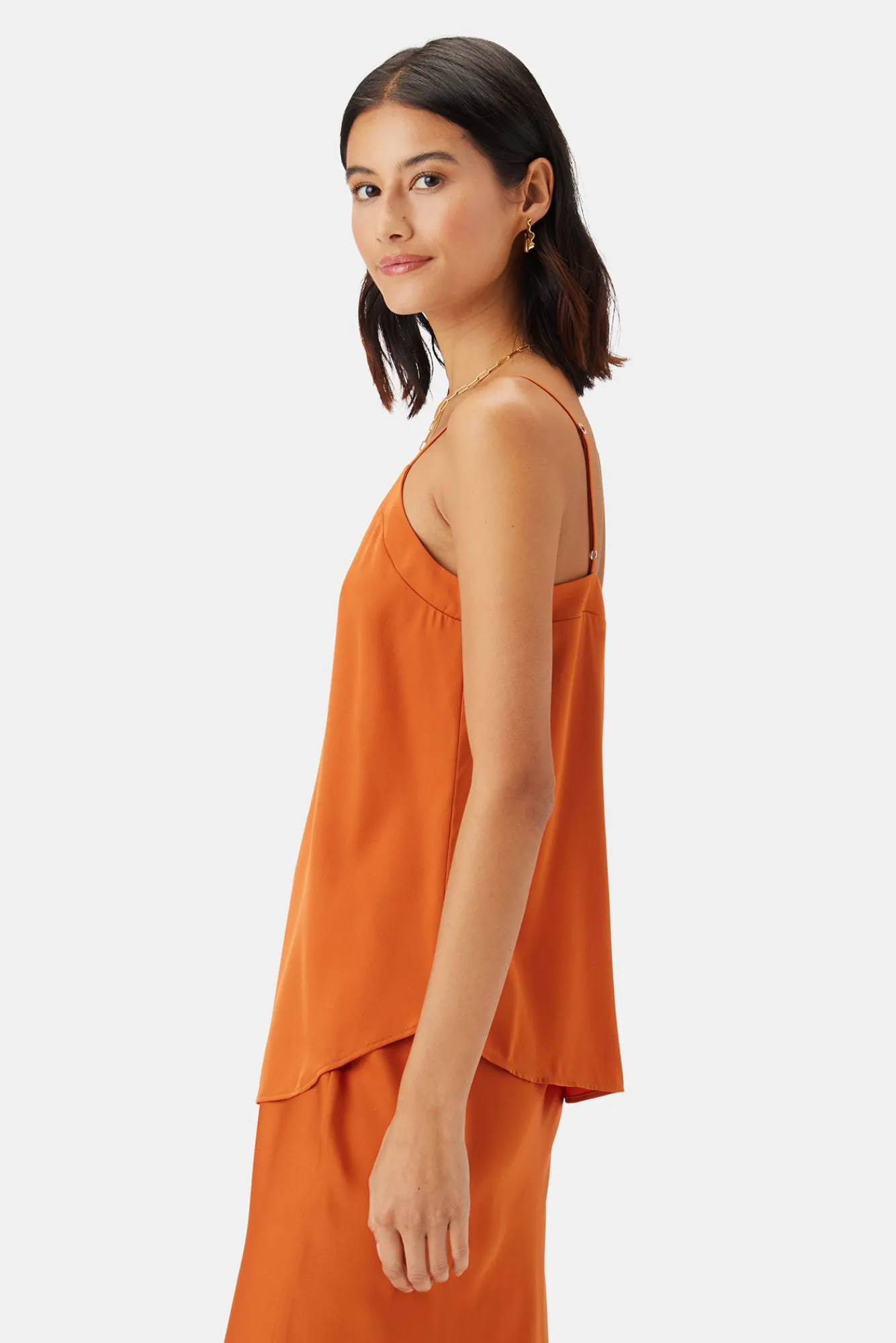 Amour Vert Barlow Stretch Silk Tank- Tops|Clearance