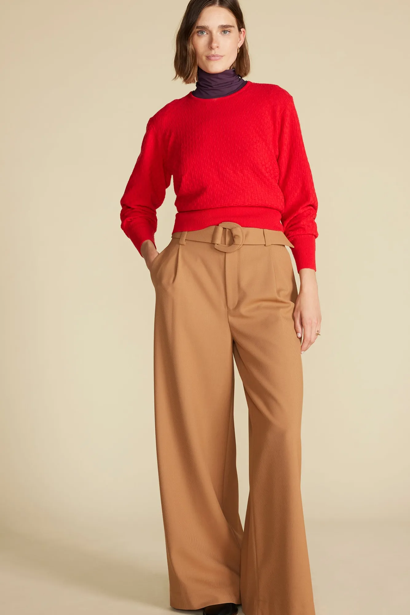 Amour Vert Flannery Bamboo Knit Turtleneck- Tops|Clearance