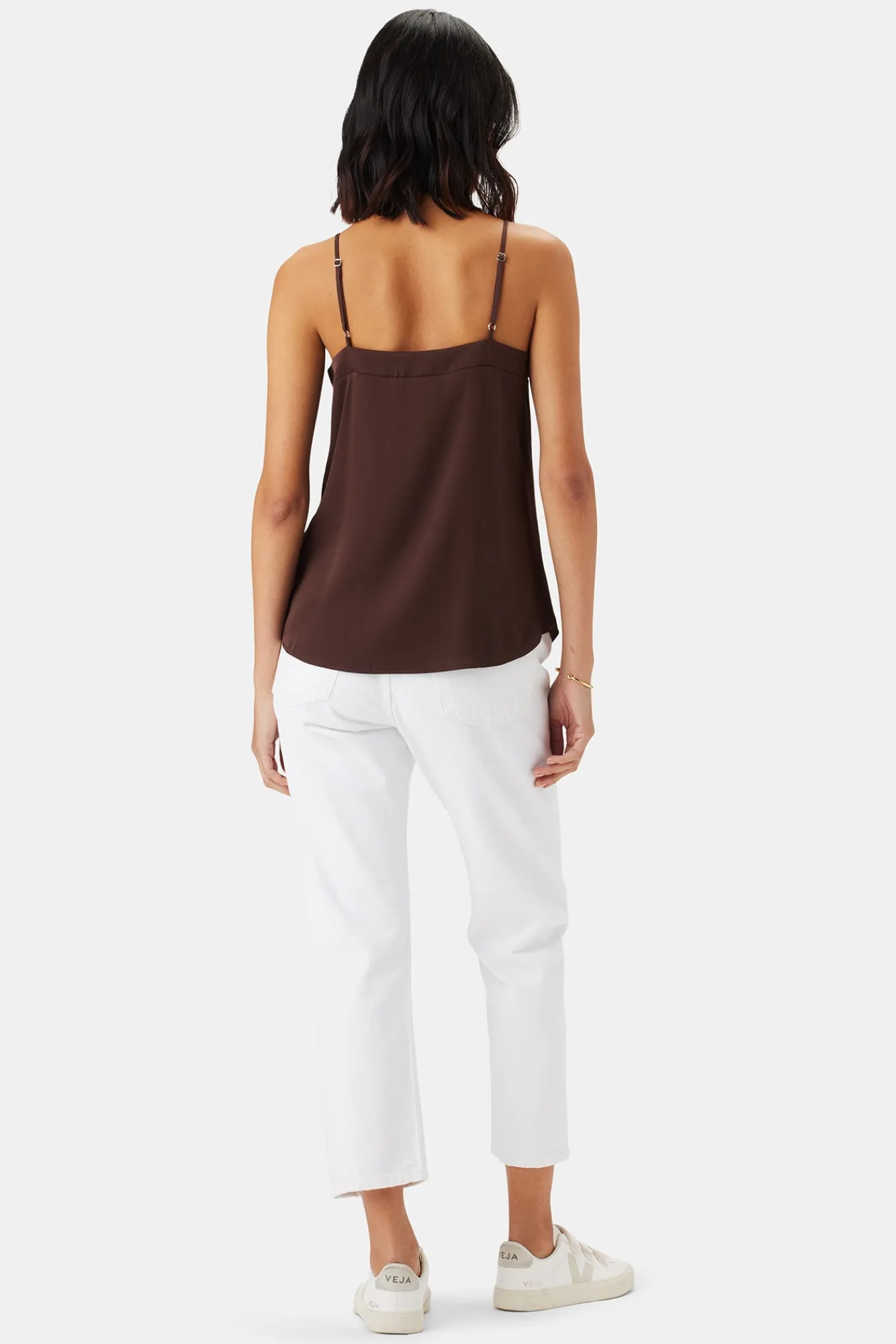 Amour Vert Barlow Stretch Silk Tank- Tops|Clearance